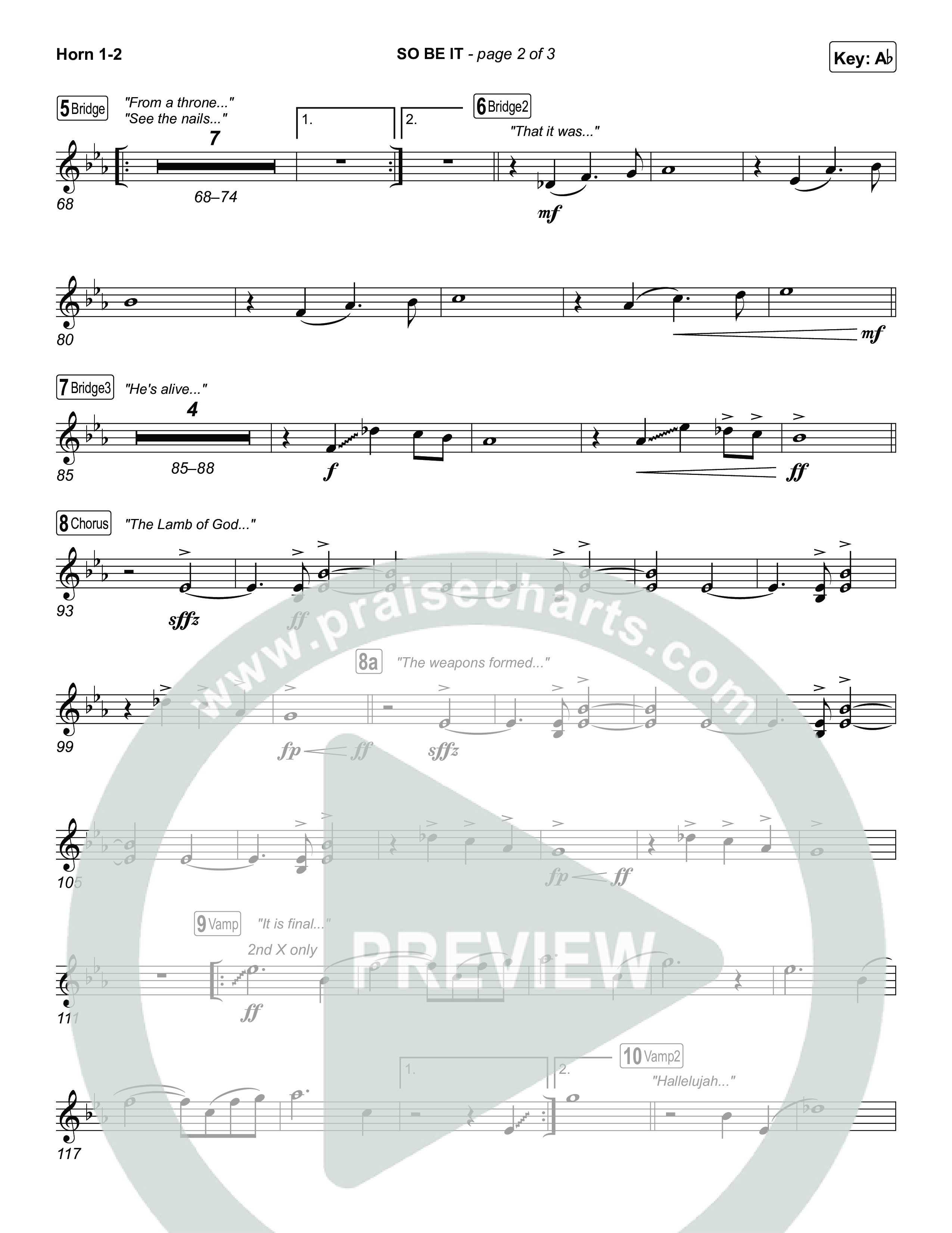 SO BE IT French Horn 1,2 (Elevation Worship / Tiffany Hudson / Chris Brown)