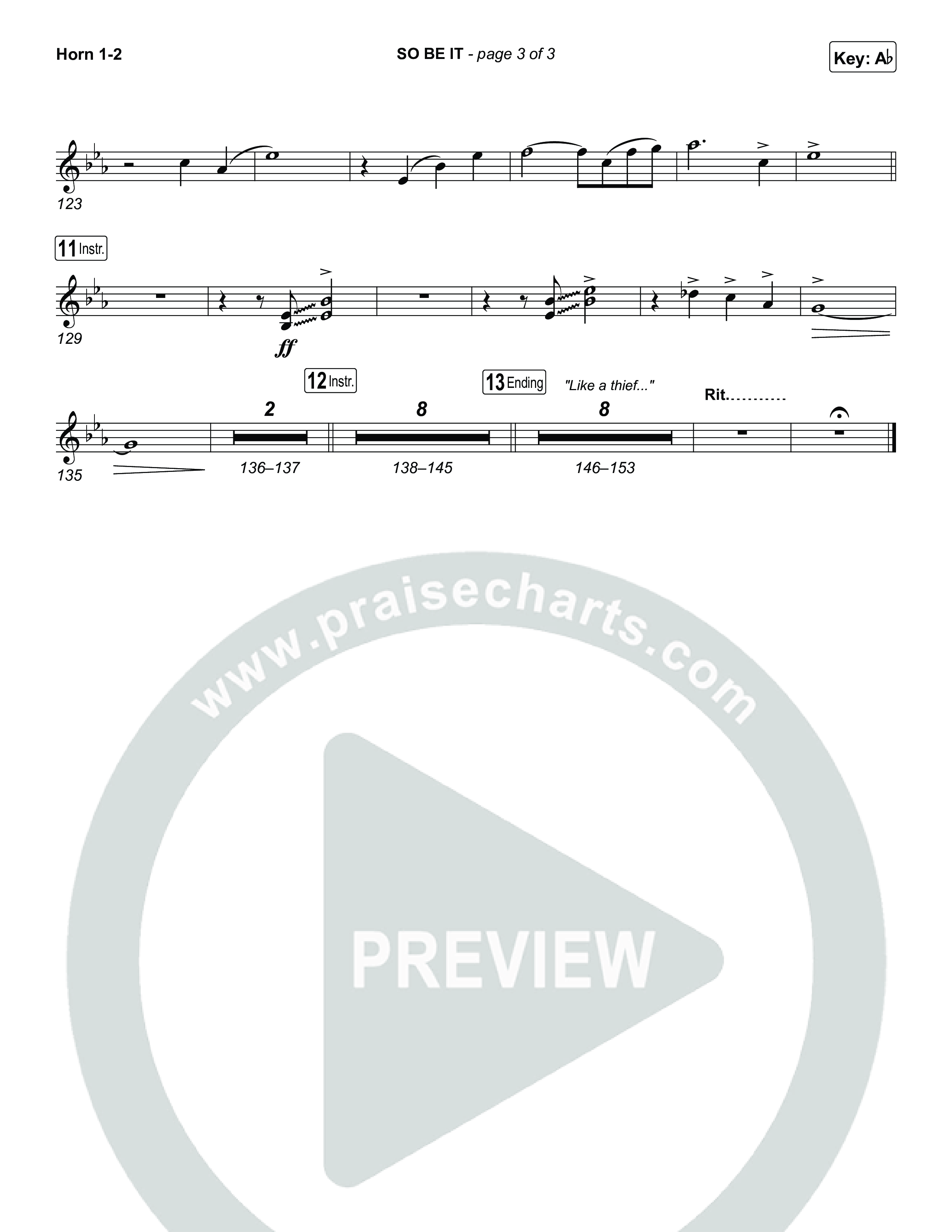 SO BE IT French Horn 1,2 (Elevation Worship / Tiffany Hudson / Chris Brown)