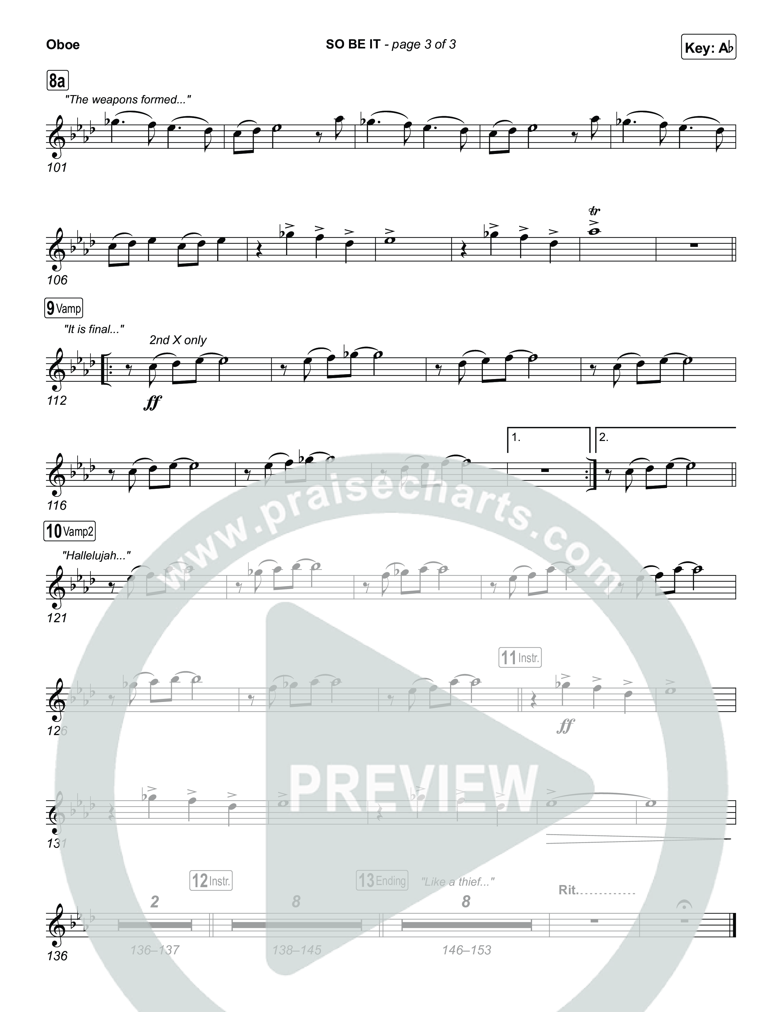 SO BE IT Oboe (Elevation Worship / Tiffany Hudson / Chris Brown)