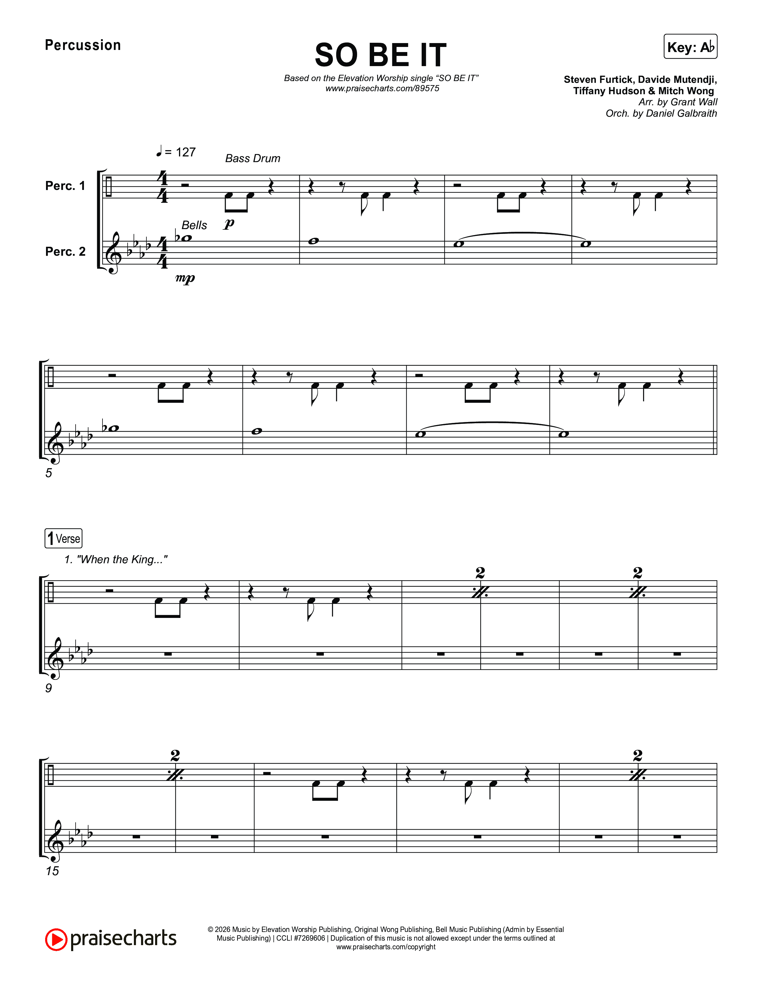 SO BE IT Percussion (Elevation Worship / Tiffany Hudson / Chris Brown)