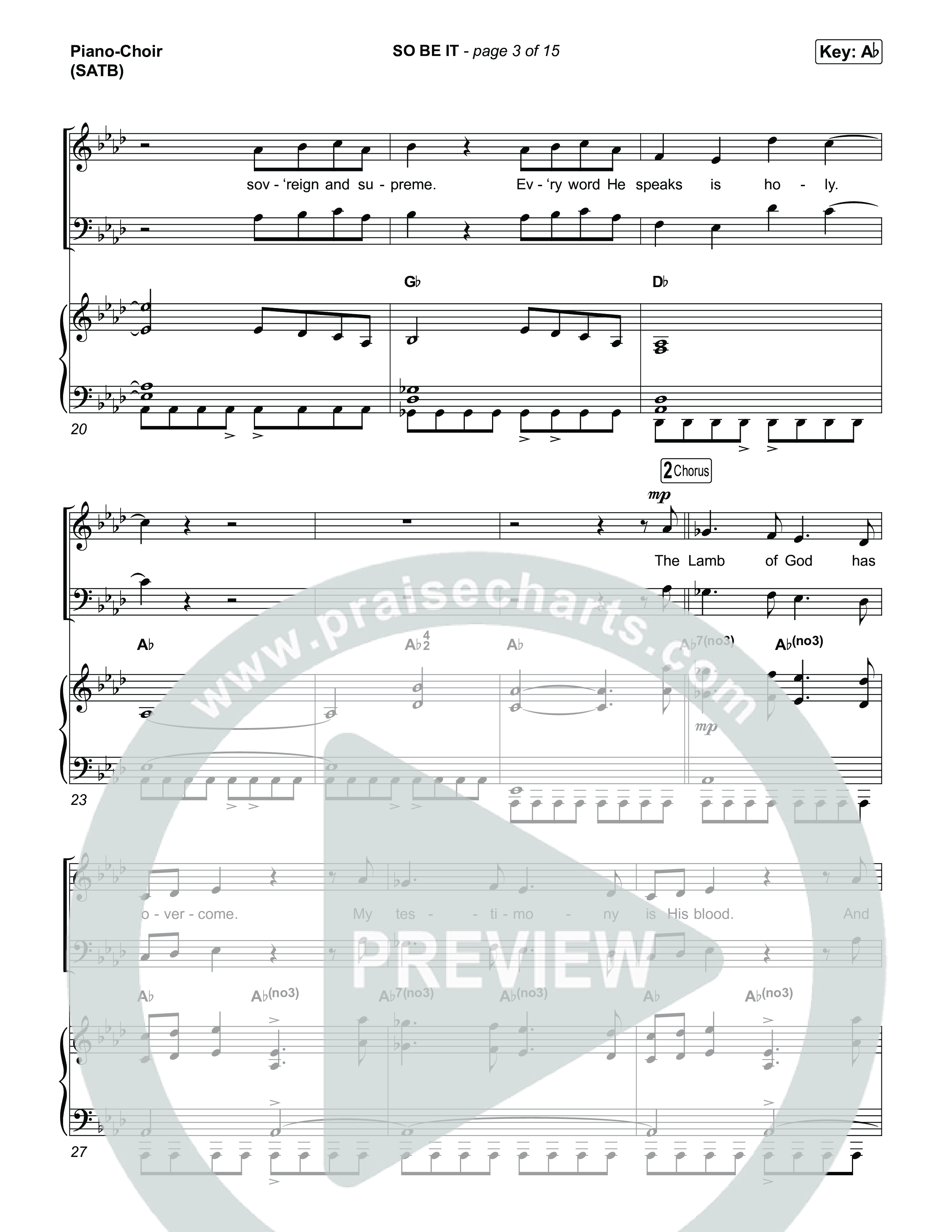 SO BE IT Piano/Vocal Pack (Elevation Worship / Tiffany Hudson / Chris Brown)