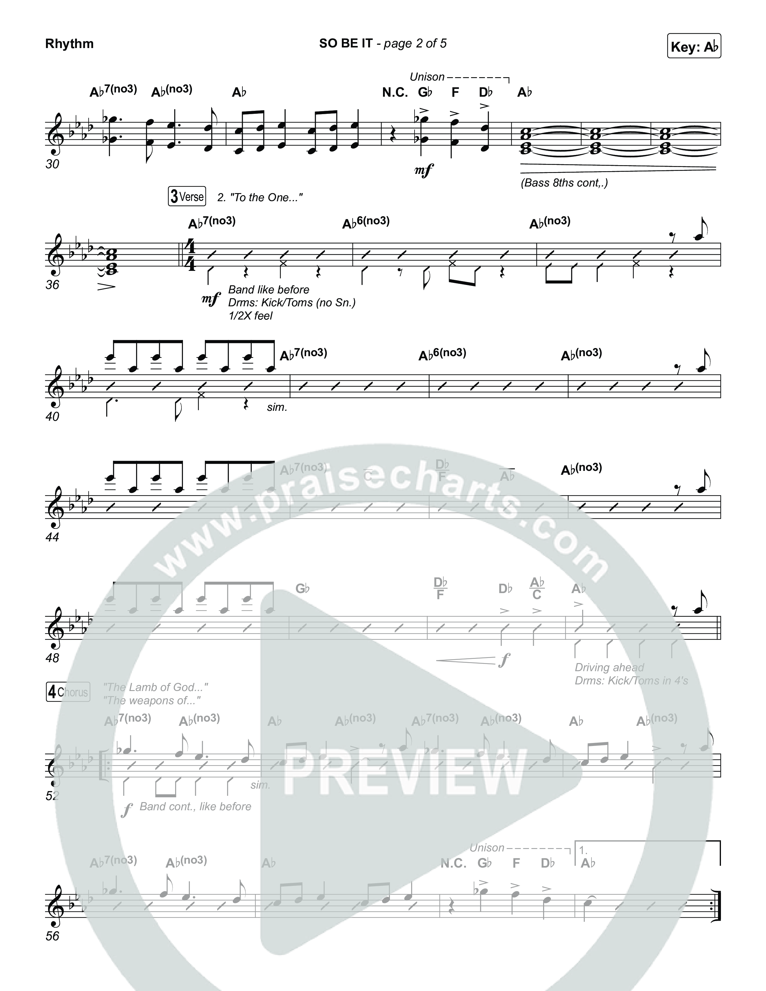 SO BE IT Rhythm Chart (Elevation Worship / Tiffany Hudson / Chris Brown)