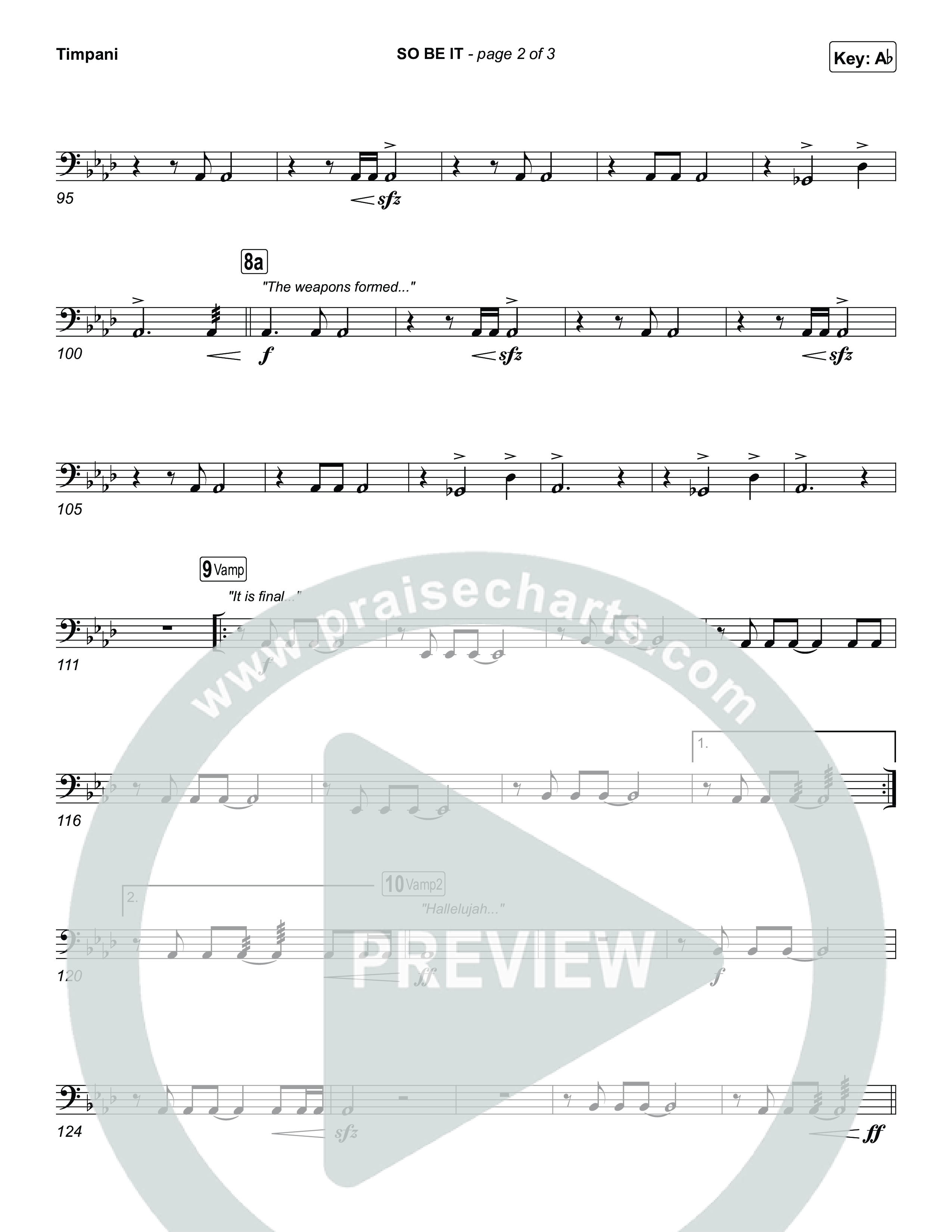 SO BE IT Timpani (Elevation Worship / Tiffany Hudson / Chris Brown)