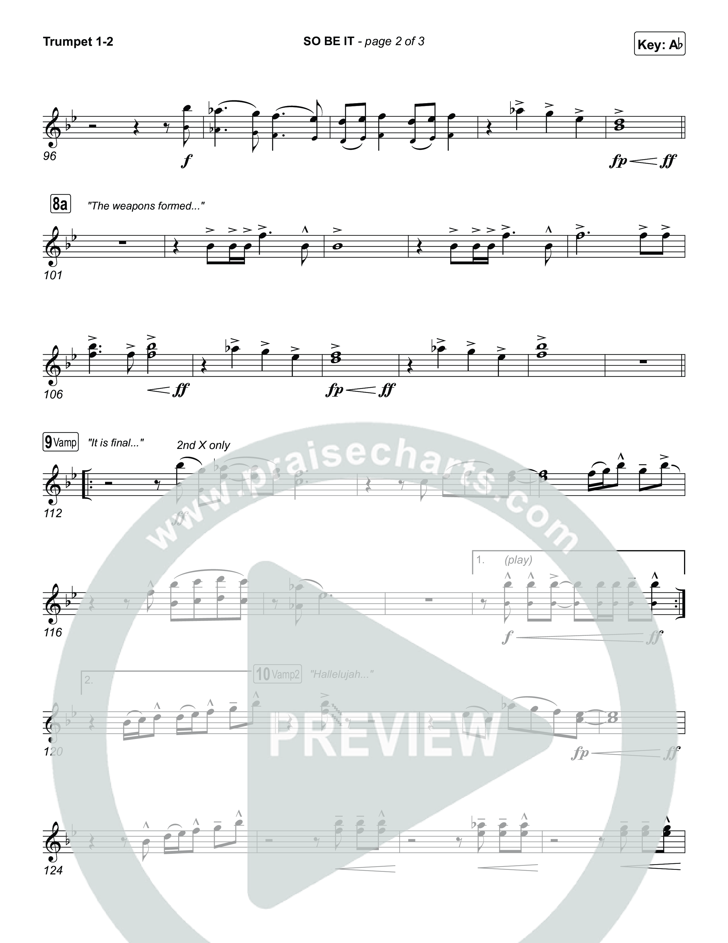 SO BE IT Trumpet 1,2 (Elevation Worship / Tiffany Hudson / Chris Brown)