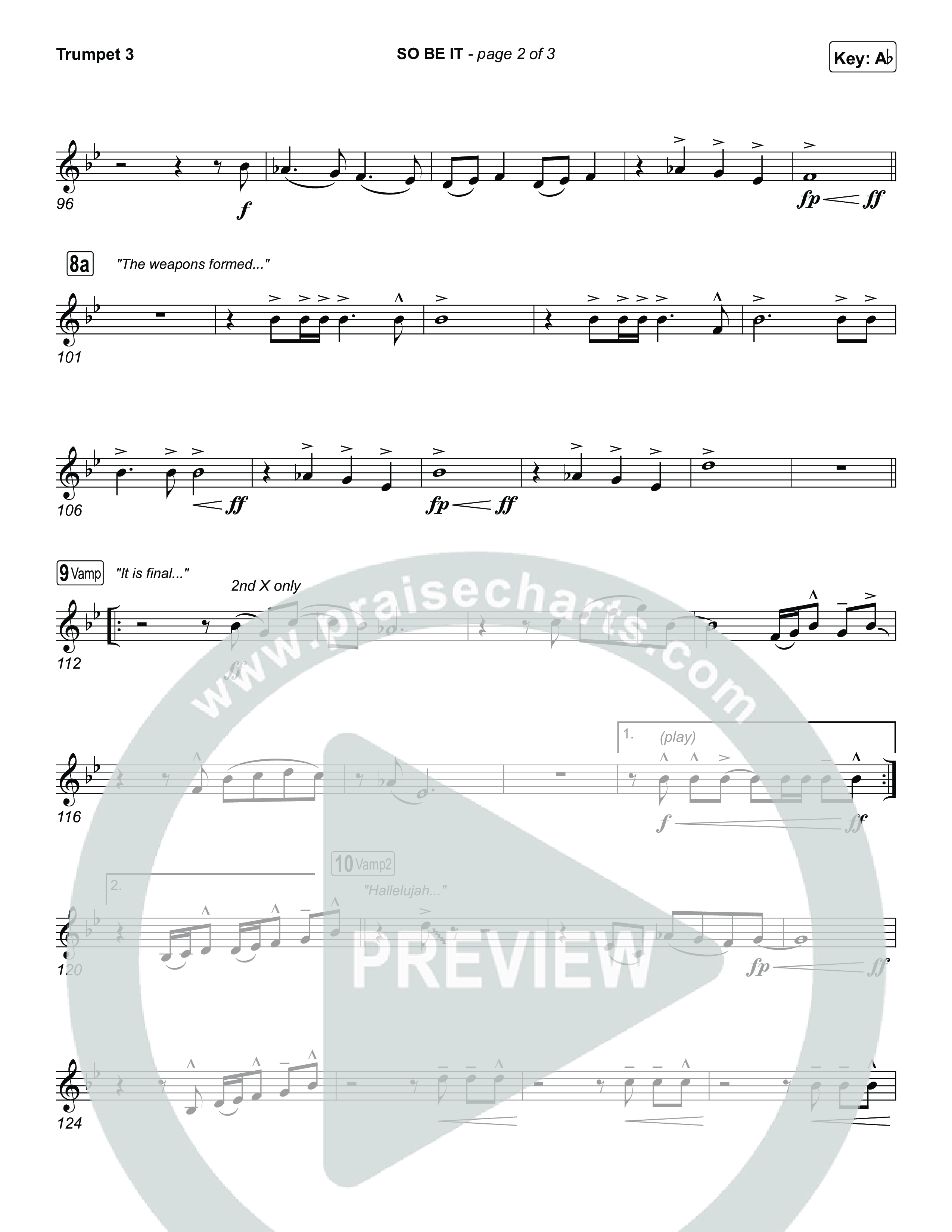 SO BE IT Trumpet 3 (Elevation Worship / Tiffany Hudson / Chris Brown)