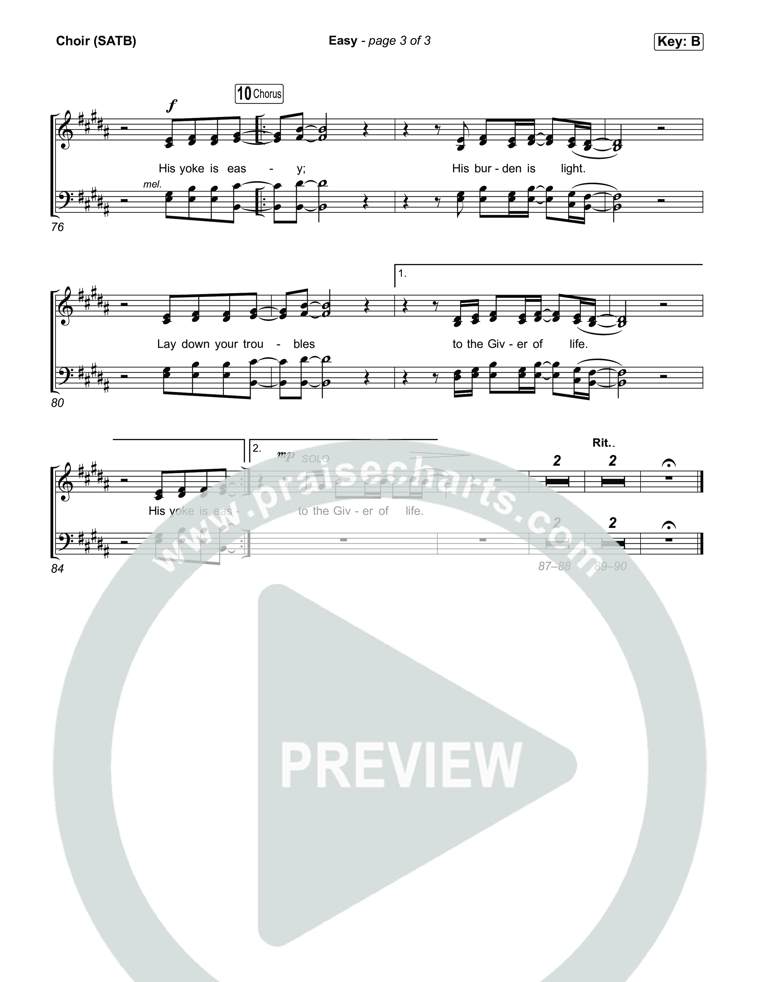 Easy Choir Sheet (SATB) (We The Kingdom)