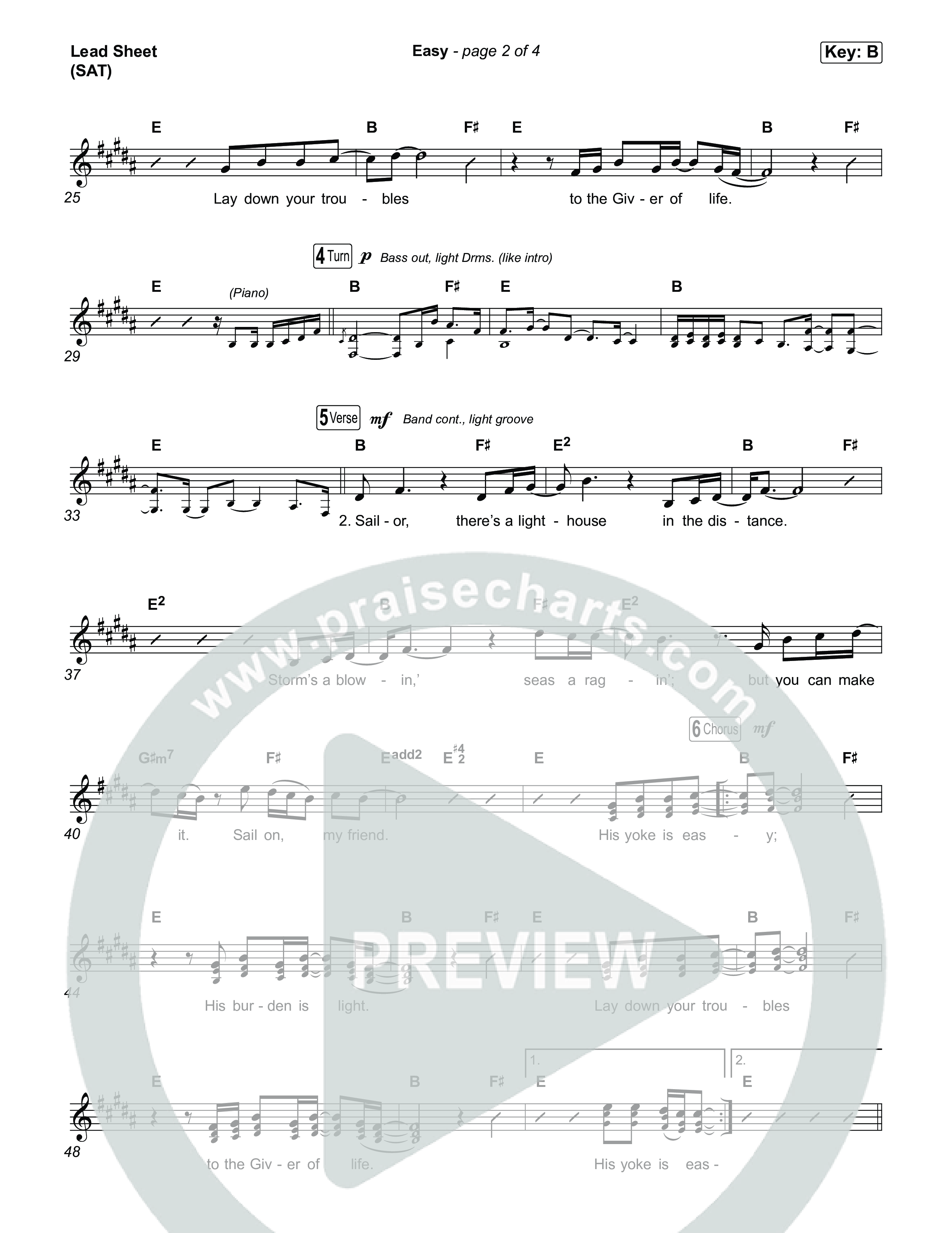 Easy Lead Sheet (SAT) (We The Kingdom)