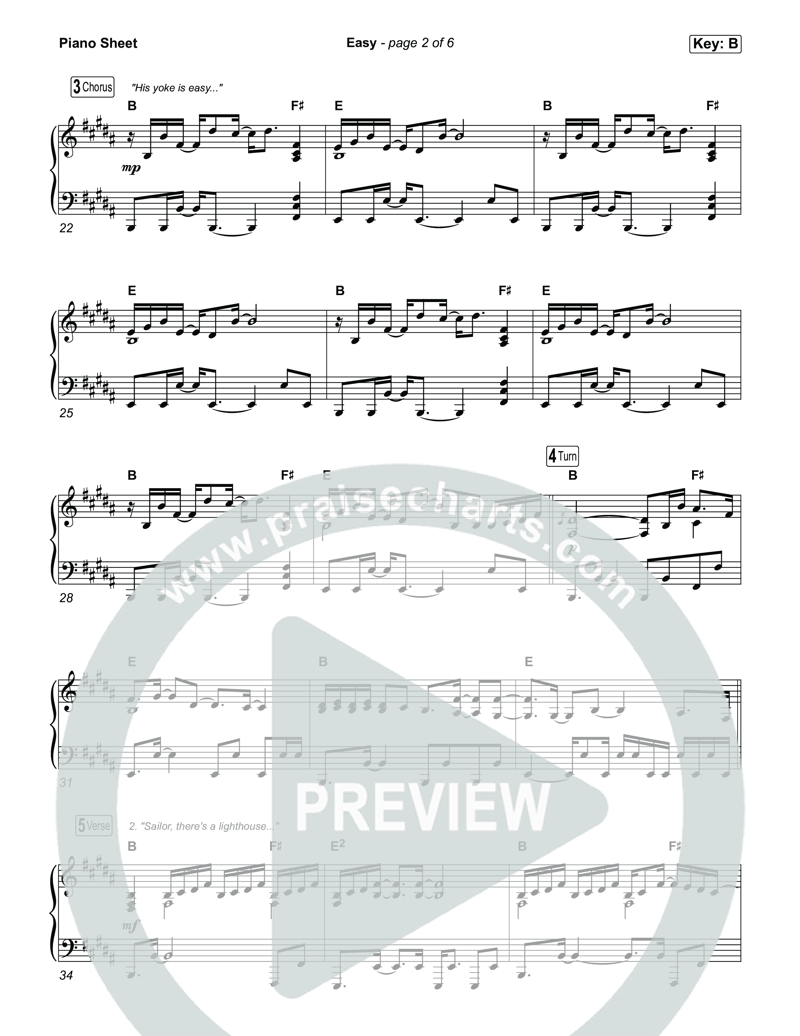 Easy Piano Sheet (We The Kingdom)