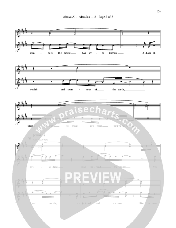 Above All Alto Sax 1/2 (Paul Baloche)