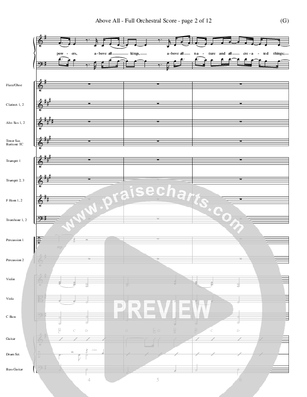Above All Conductor's Score (Paul Baloche)