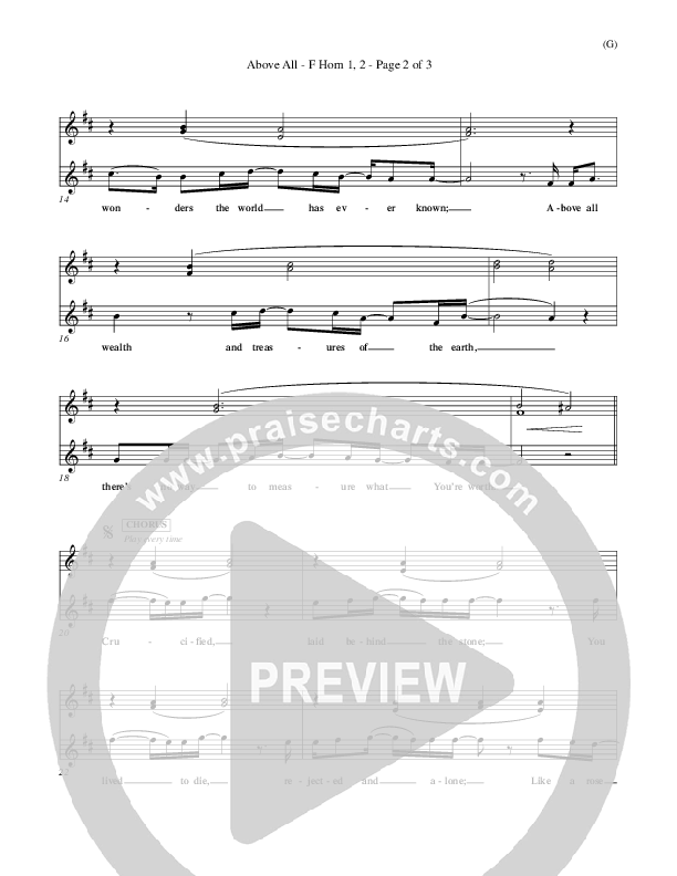 Above All French Horn 1/2 (Paul Baloche)