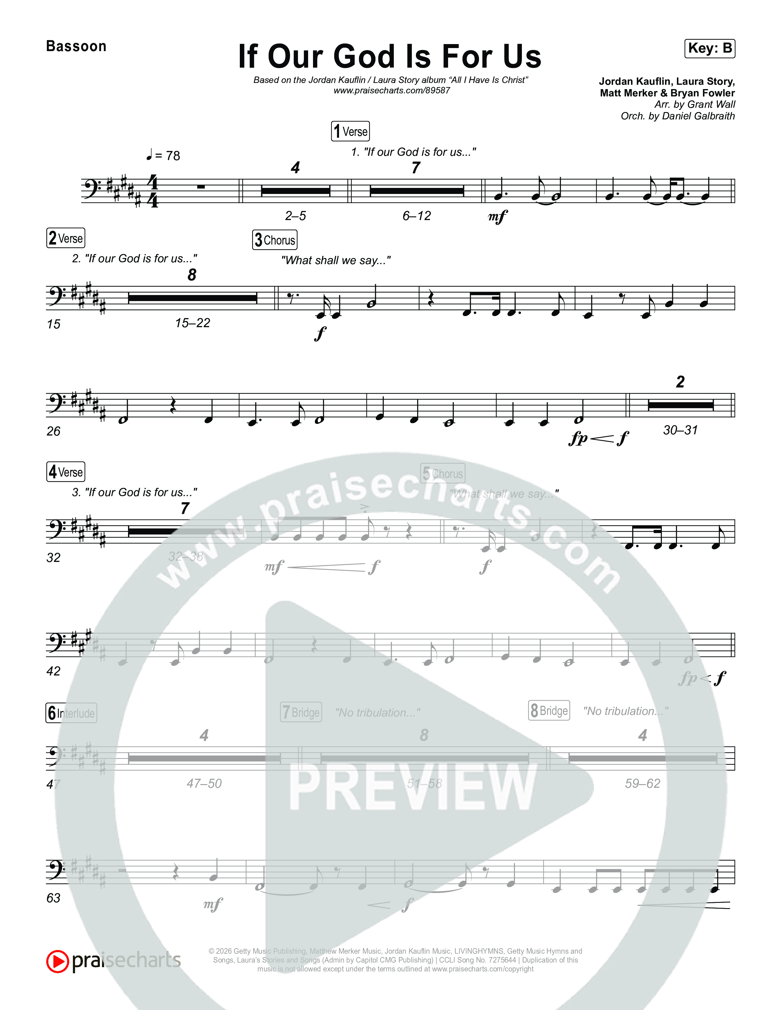If Our God Is For Us Bassoon (Jordan Kauflin)