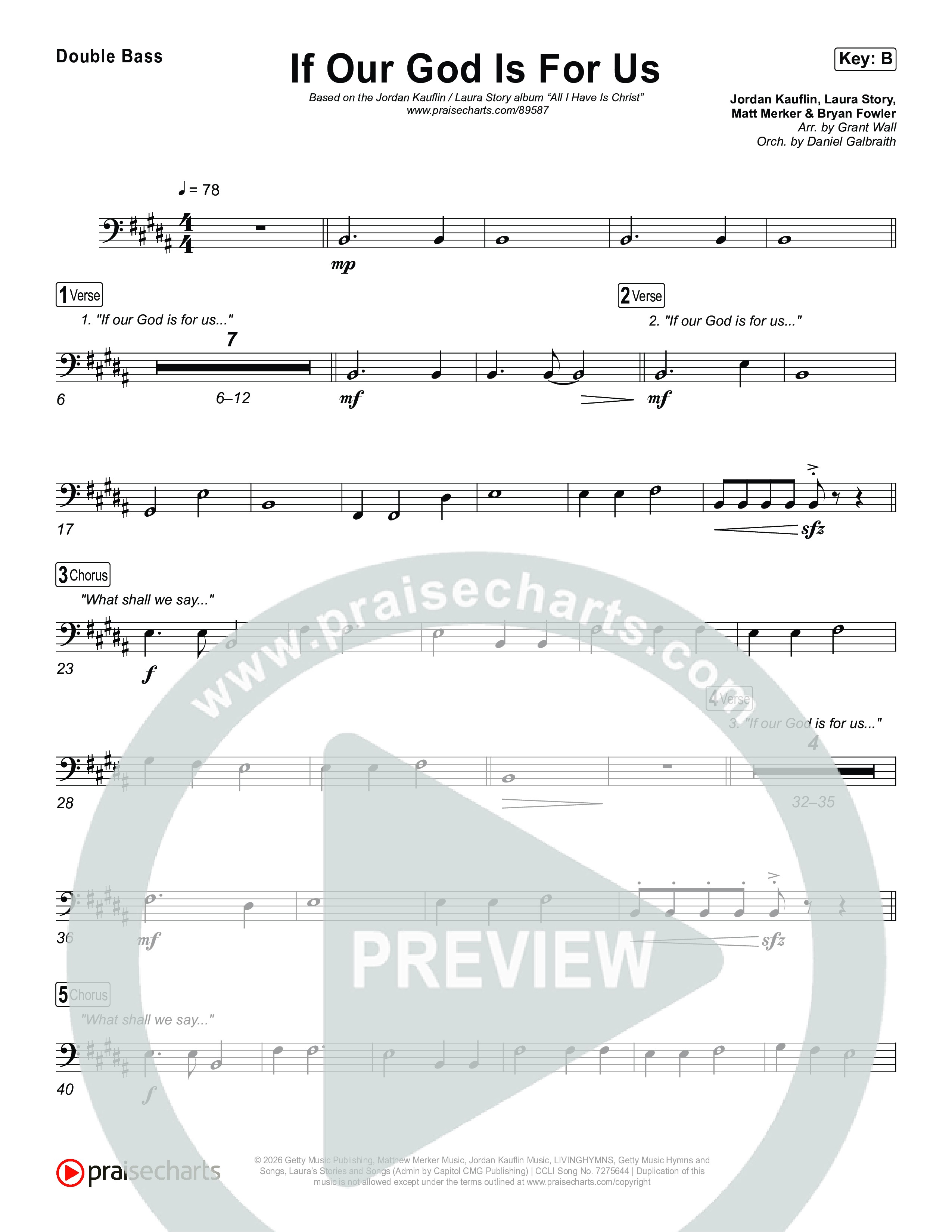 If Our God Is For Us String Bass (Jordan Kauflin)