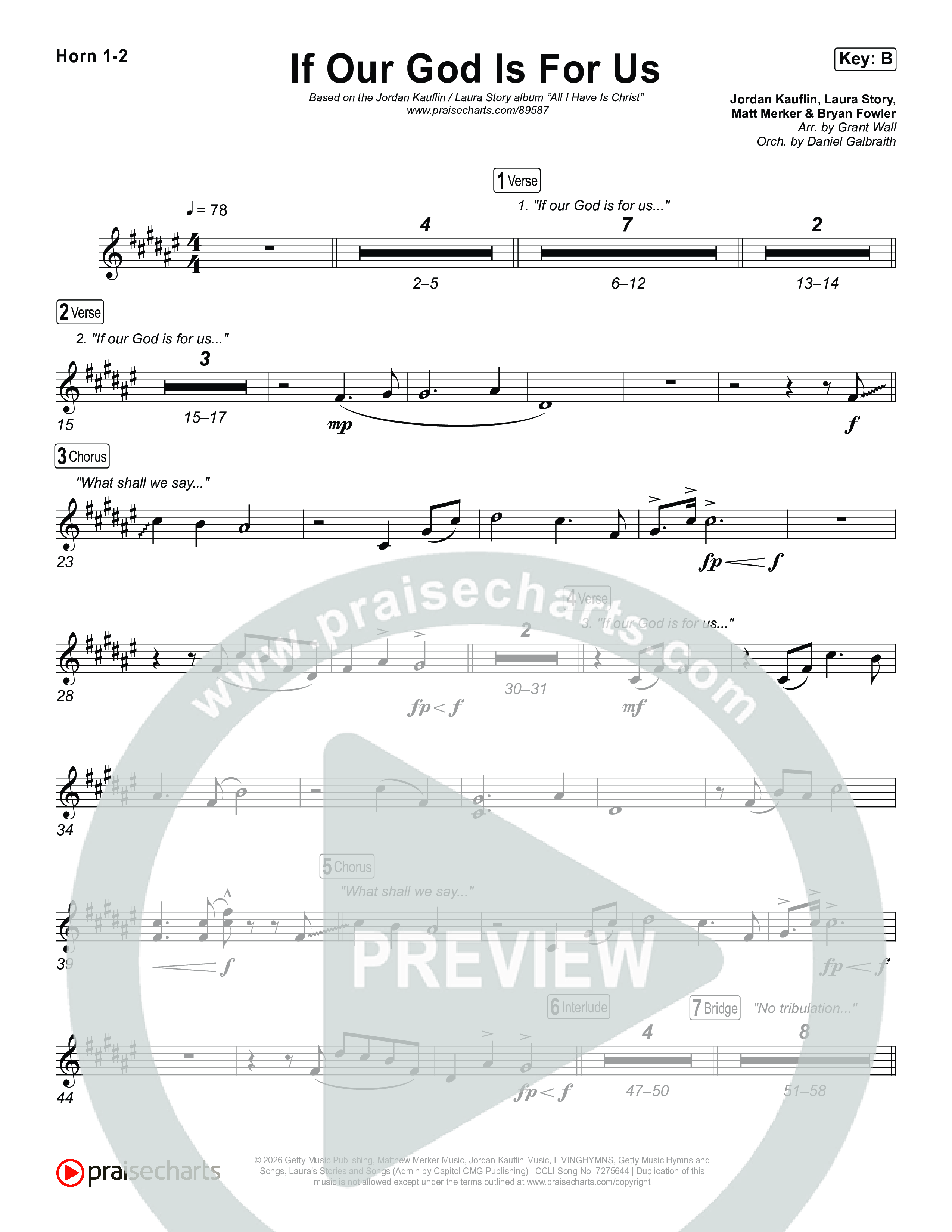 If Our God Is For Us French Horn 1,2 (Jordan Kauflin)