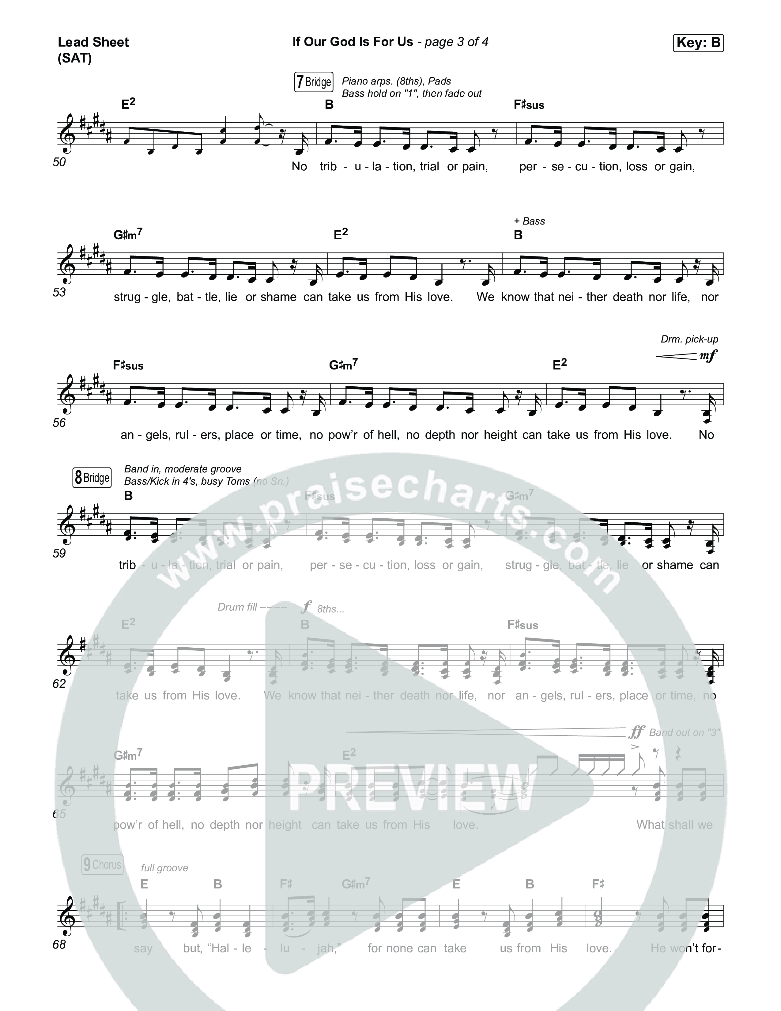 If Our God Is For Us Lead Sheet (SAT) (Jordan Kauflin)