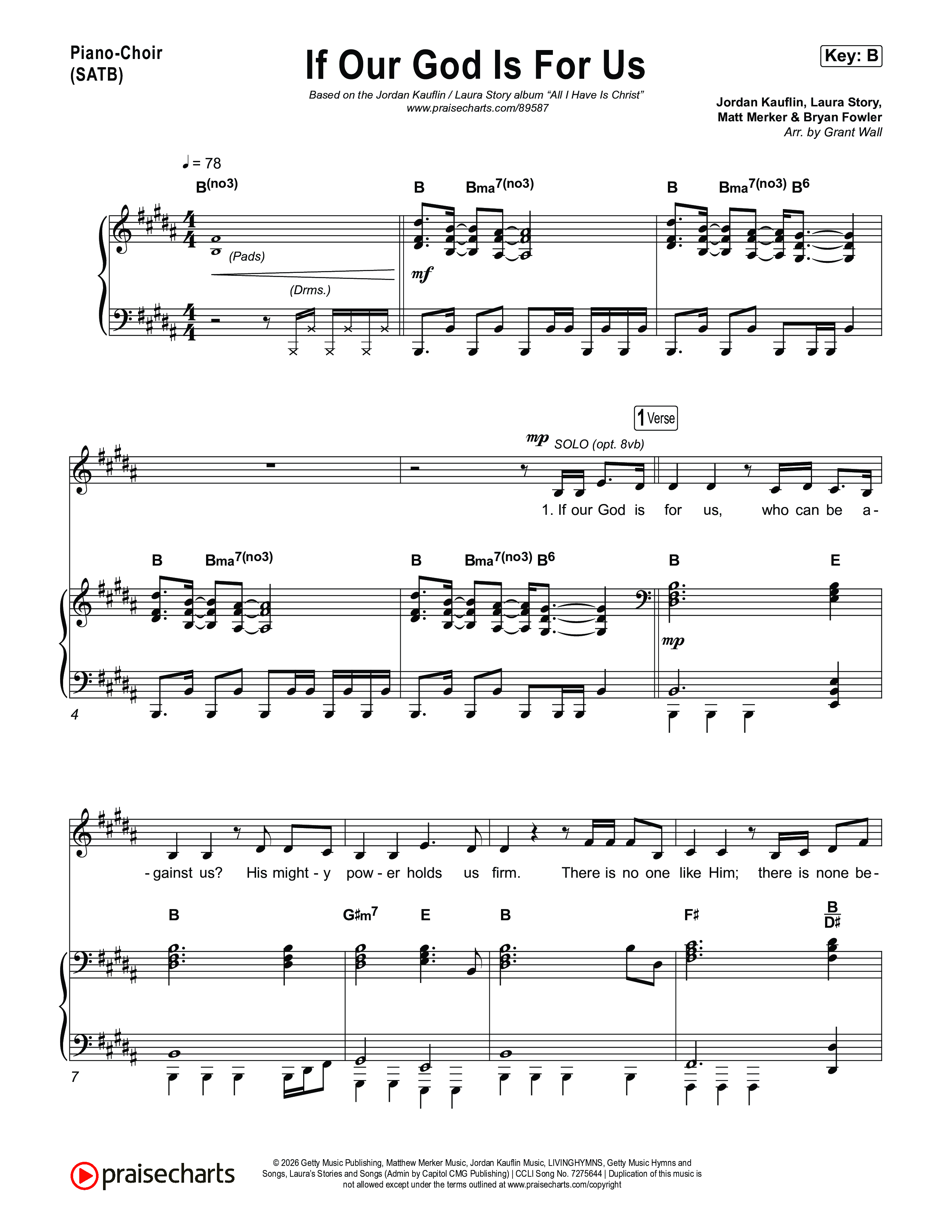 If Our God Is For Us Piano/Vocal Pack (Jordan Kauflin)