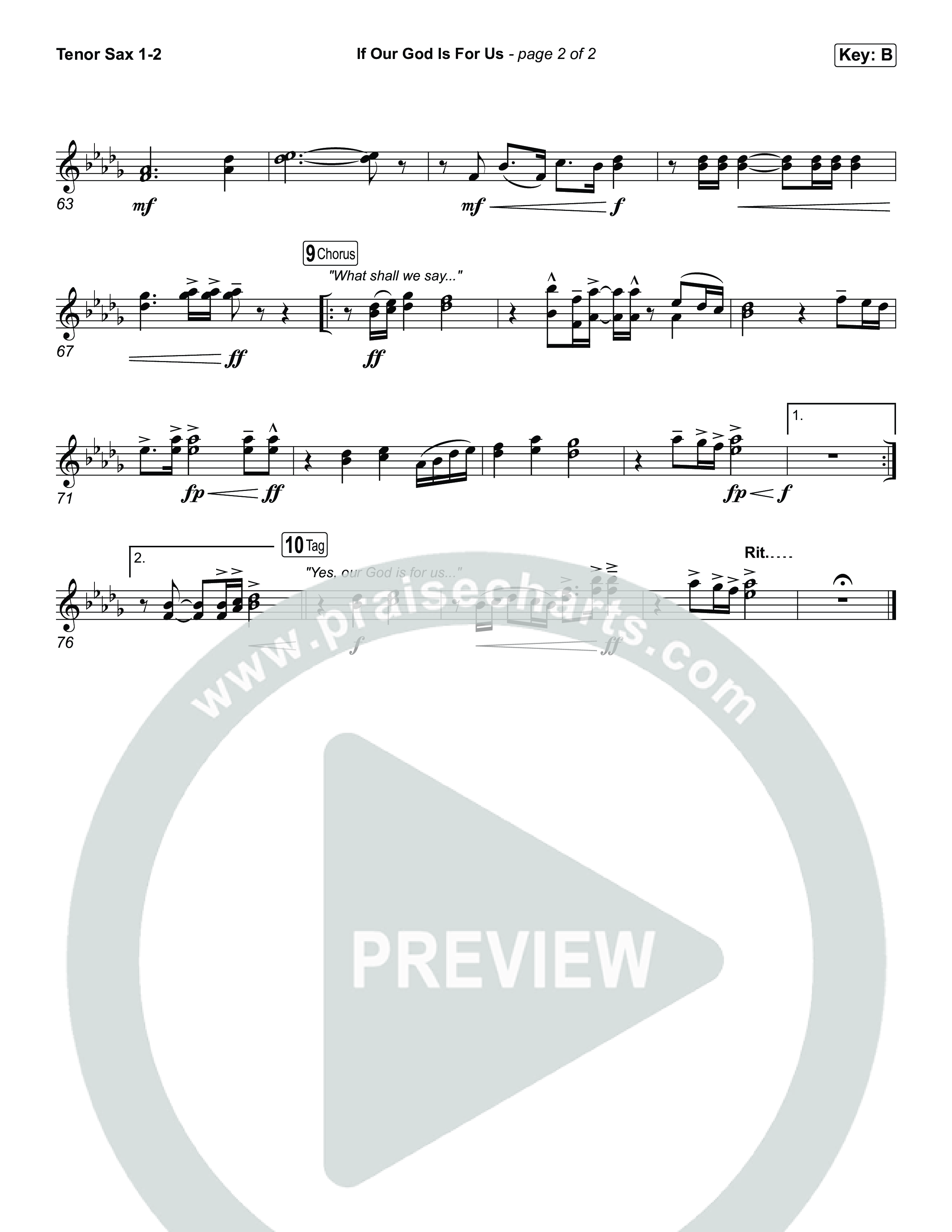 If Our God Is For Us Tenor Sax 1,2 (Jordan Kauflin)