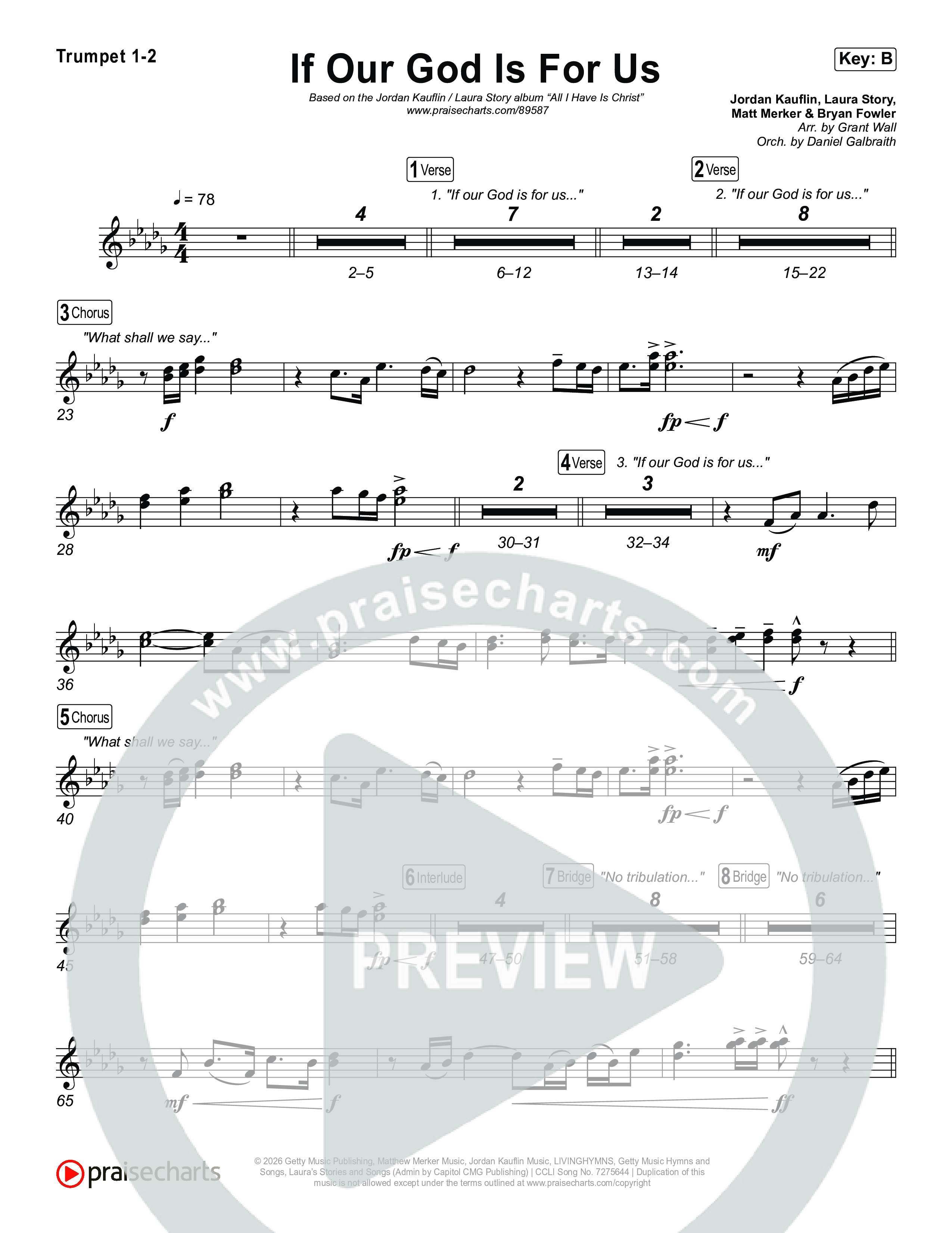 If Our God Is For Us Trumpet 1,2 (Jordan Kauflin)
