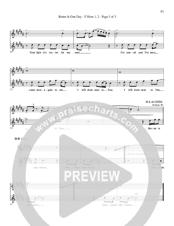 Better Is One Day (Re-Recorded) French Horn 1/2 (Matt Redman)