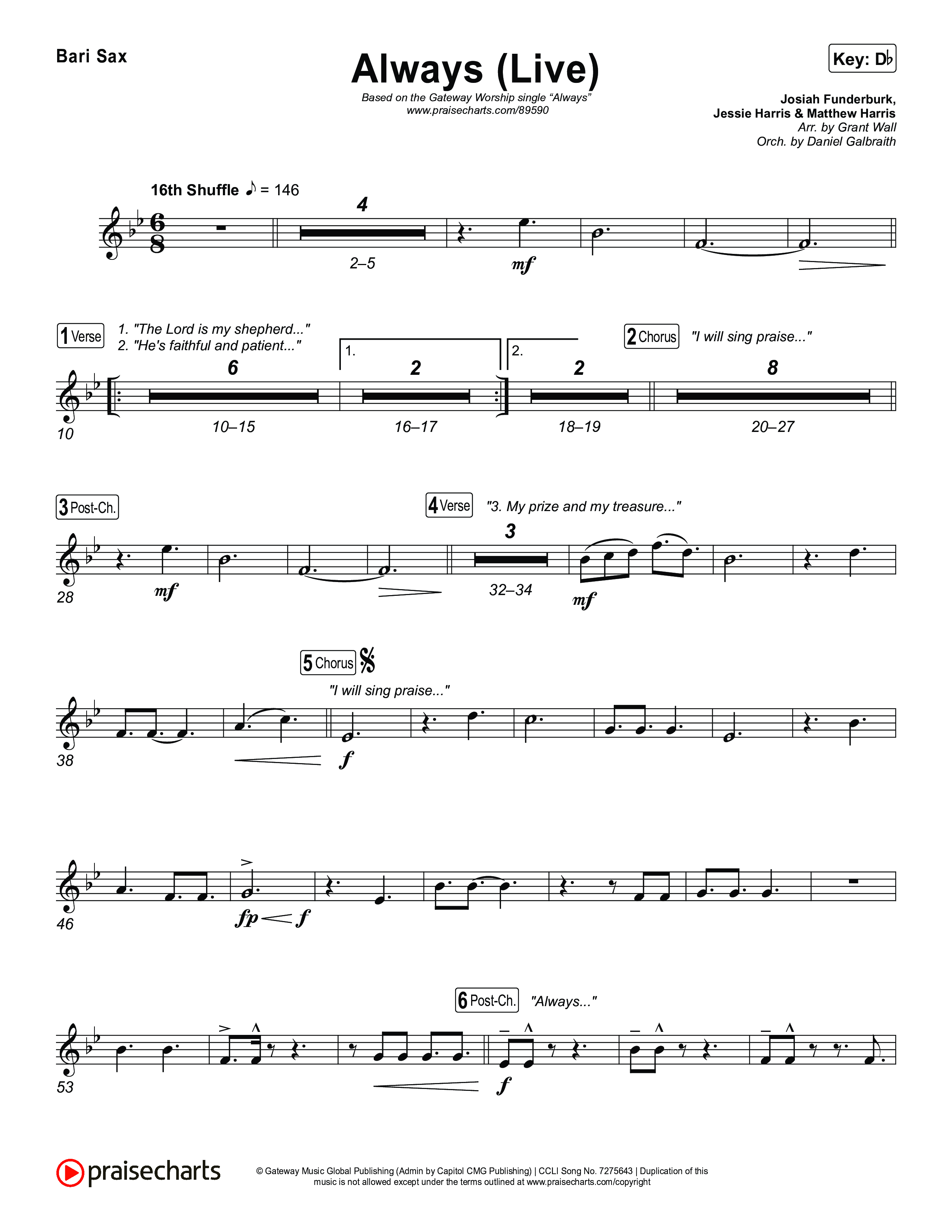 Always (Live) Bari Sax (Gateway Worship)