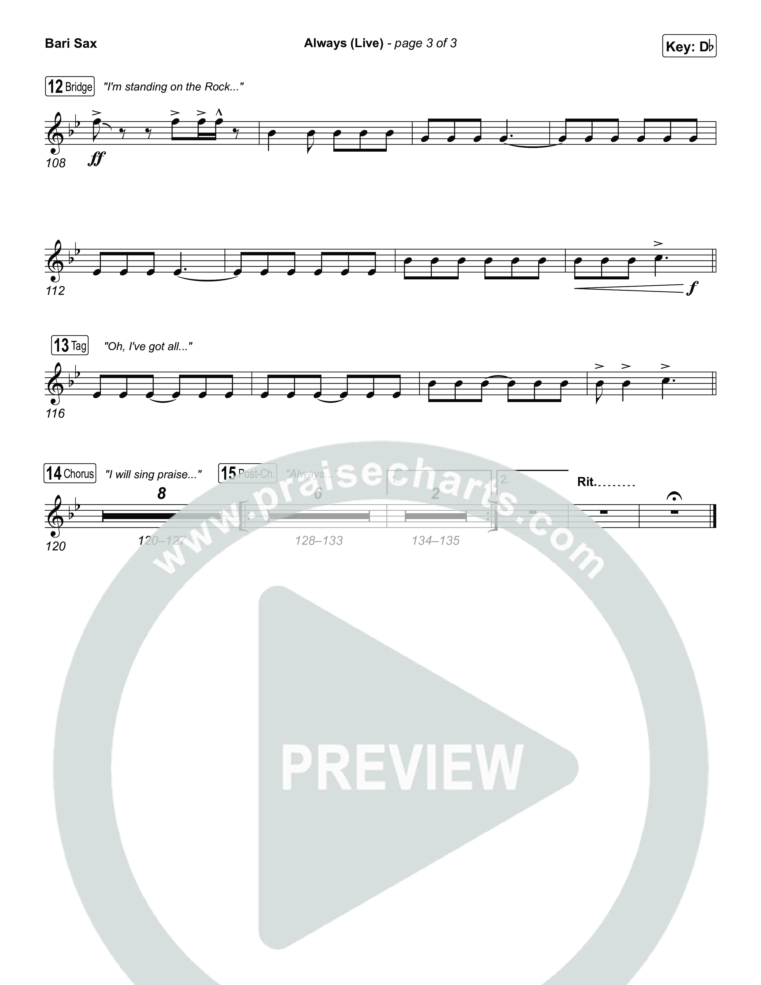 Always (Live) Bari Sax (Gateway Worship)