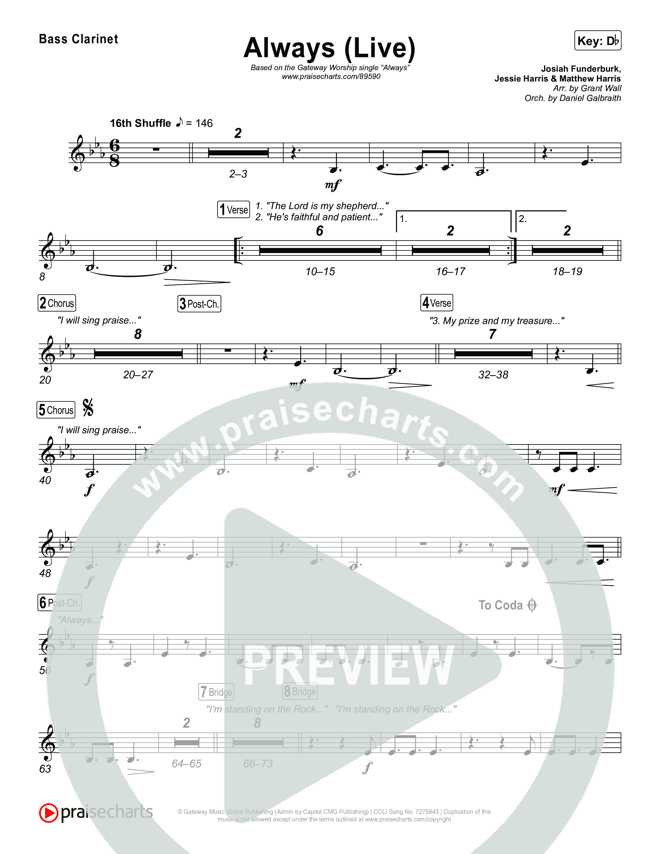 Always (Live) Bass Clarinet (Gateway Worship)