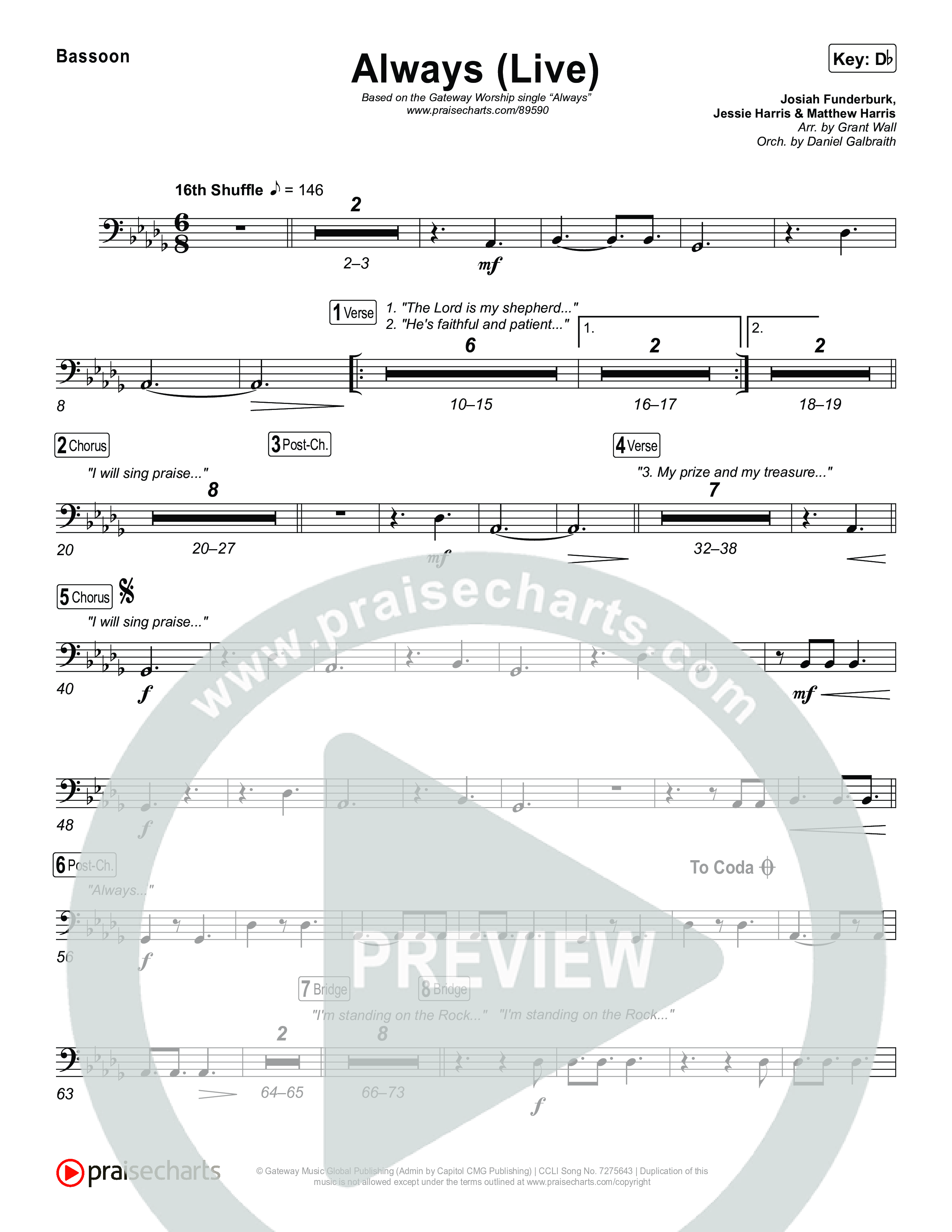 Always (Live) Bassoon (Gateway Worship)