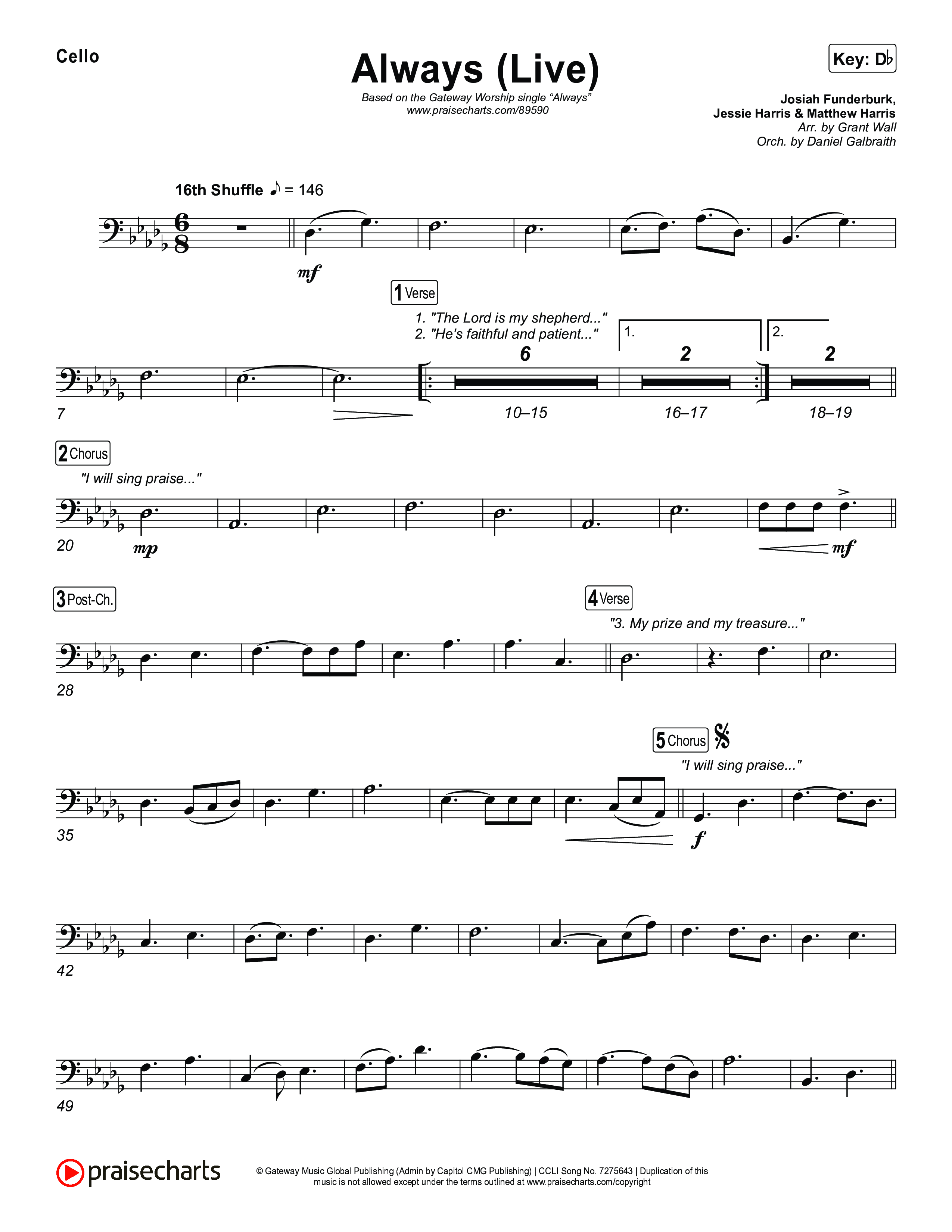 Always (Live) Cello (Gateway Worship)