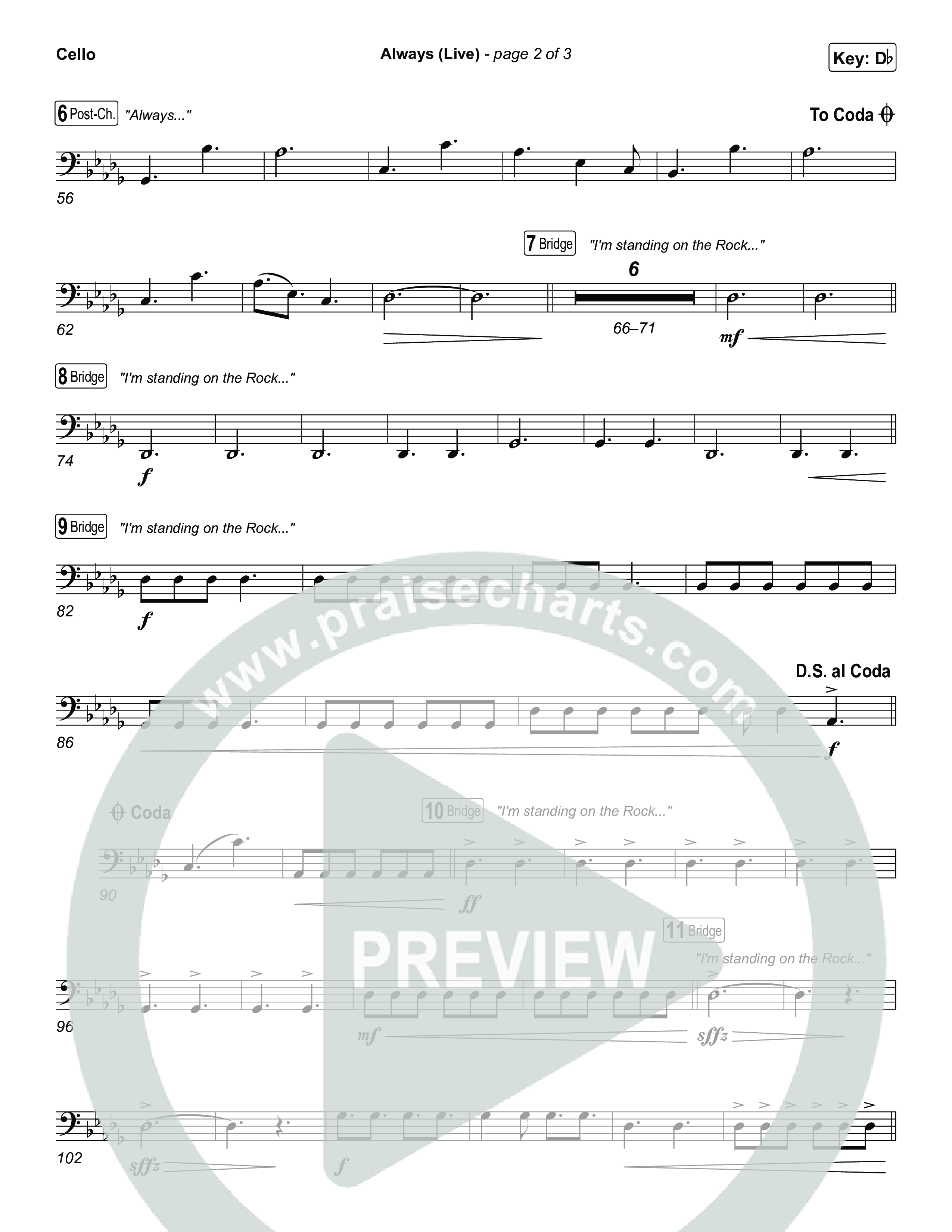 Always (Live) Cello (Gateway Worship)