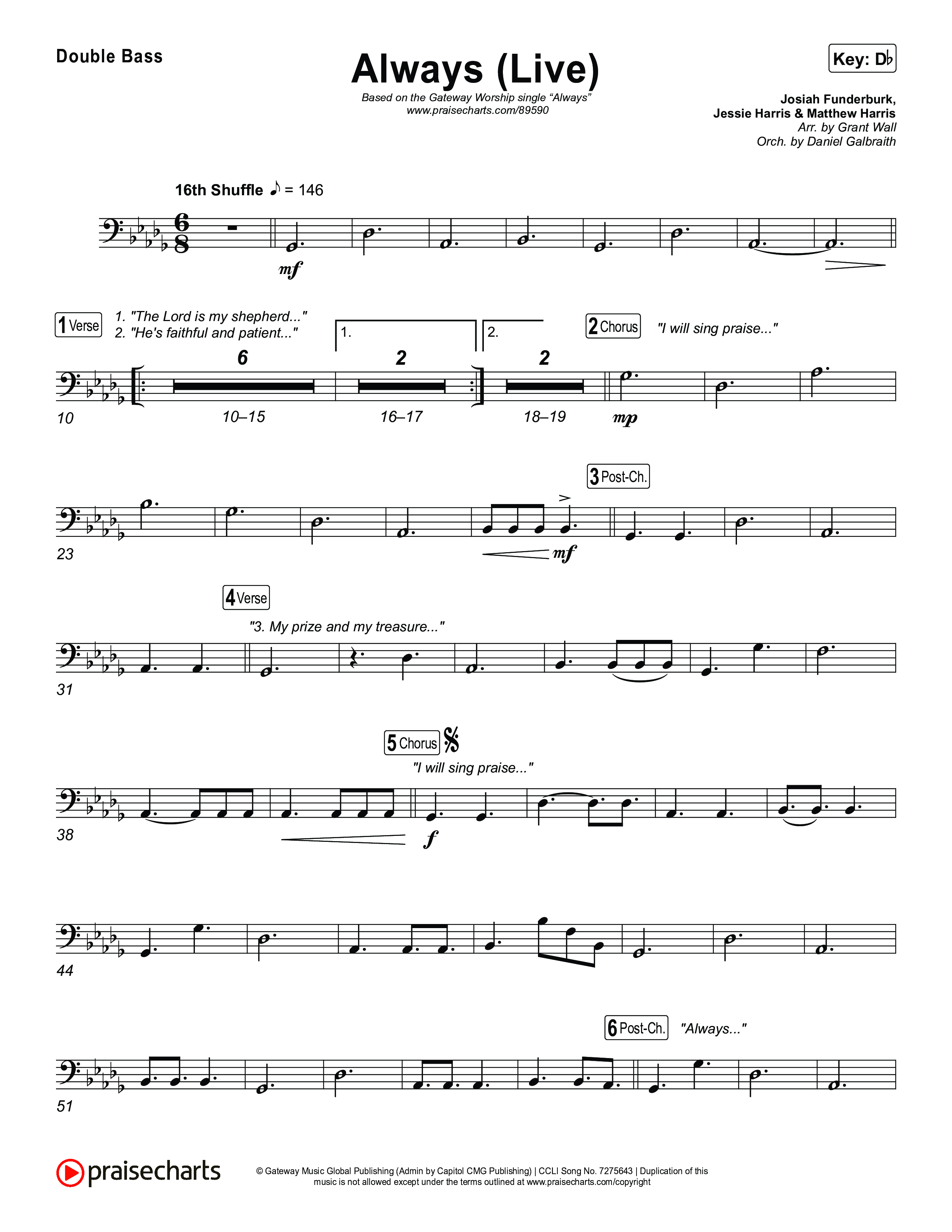 Always (Live) String Bass (Gateway Worship)