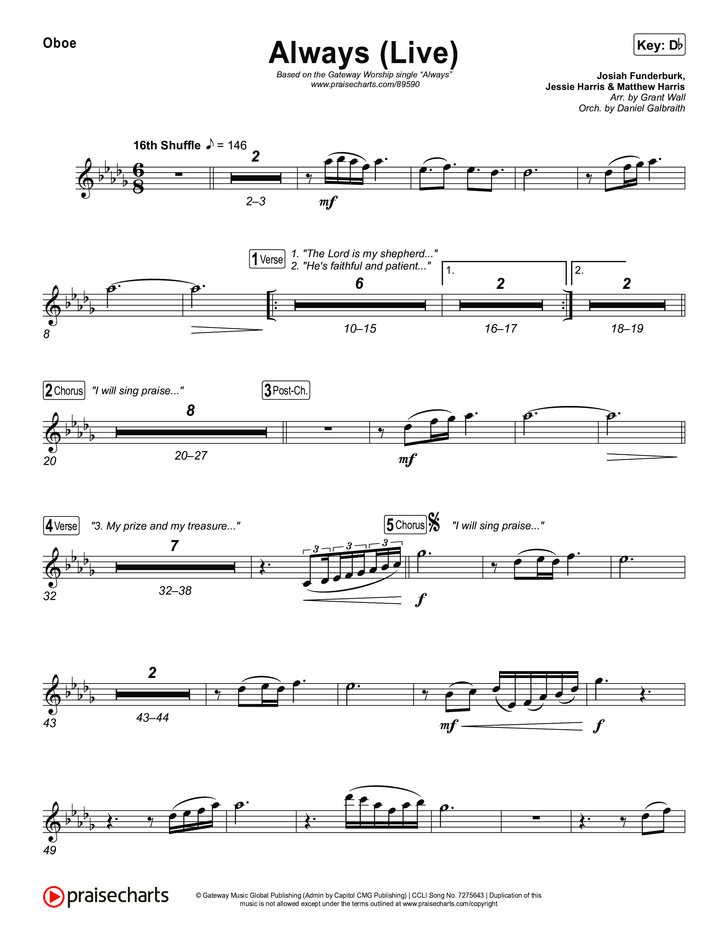 Always (Live) Oboe (Gateway Worship)