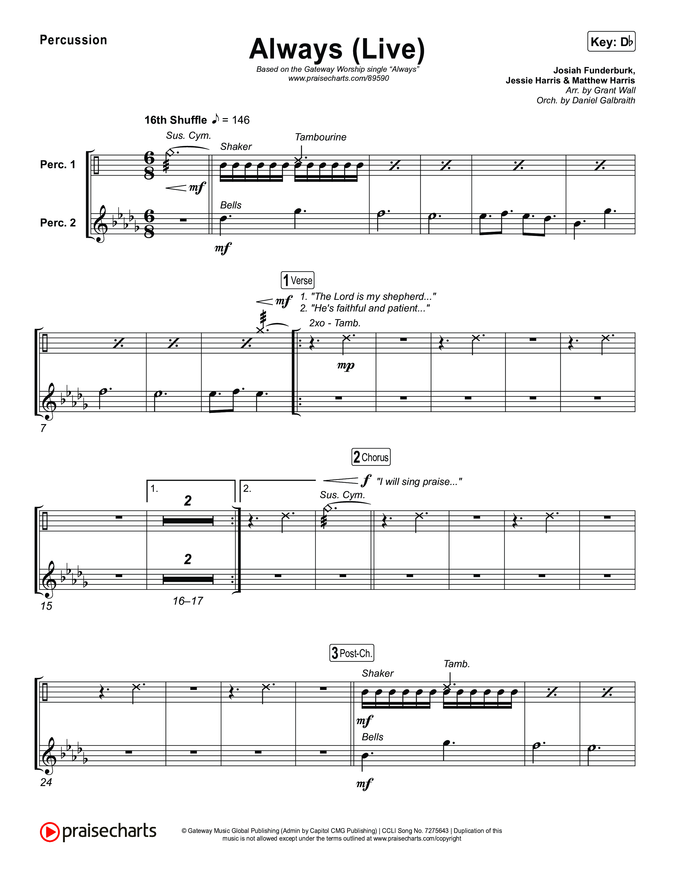 Always (Live) Percussion (Gateway Worship)