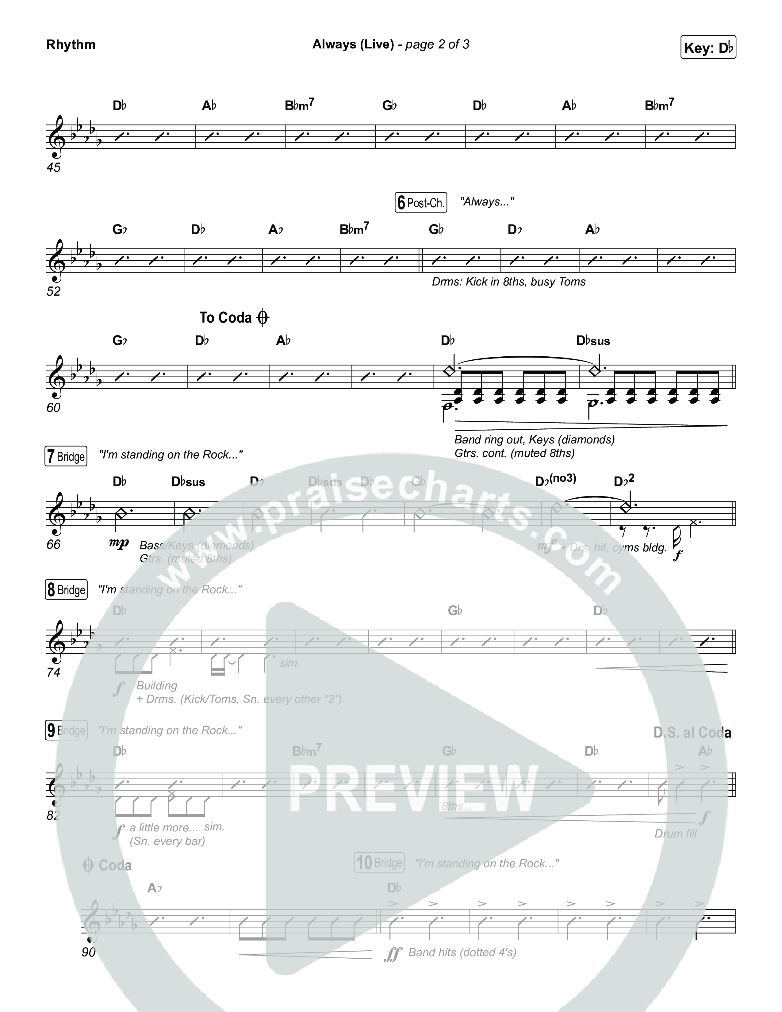 Always (Live) Rhythm Chart (Gateway Worship)