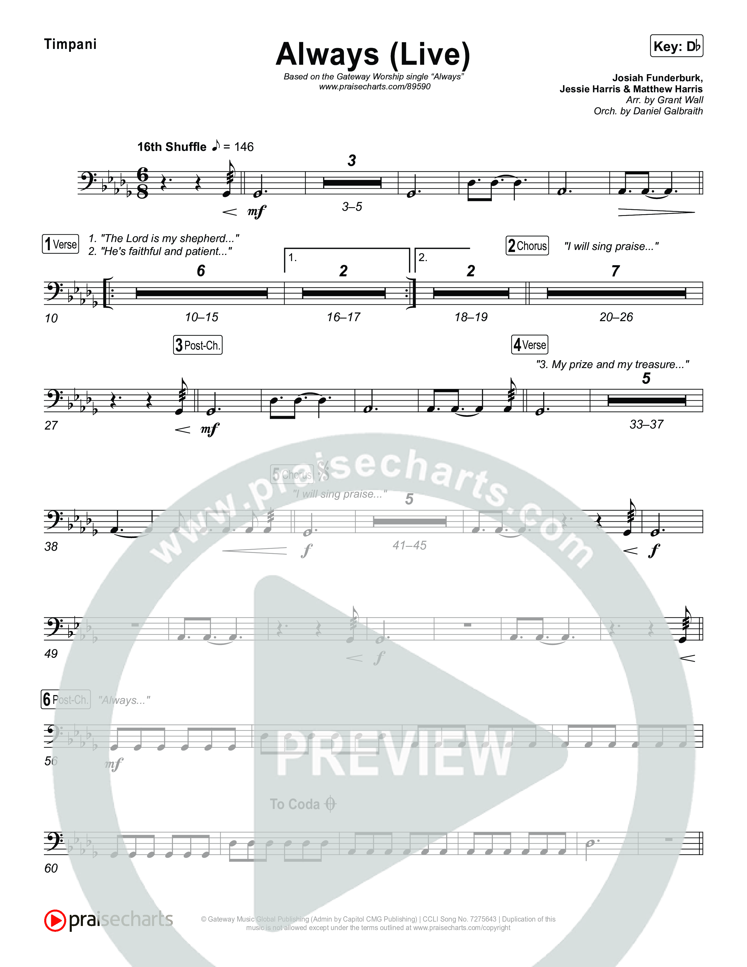 Always (Live) Timpani (Gateway Worship)