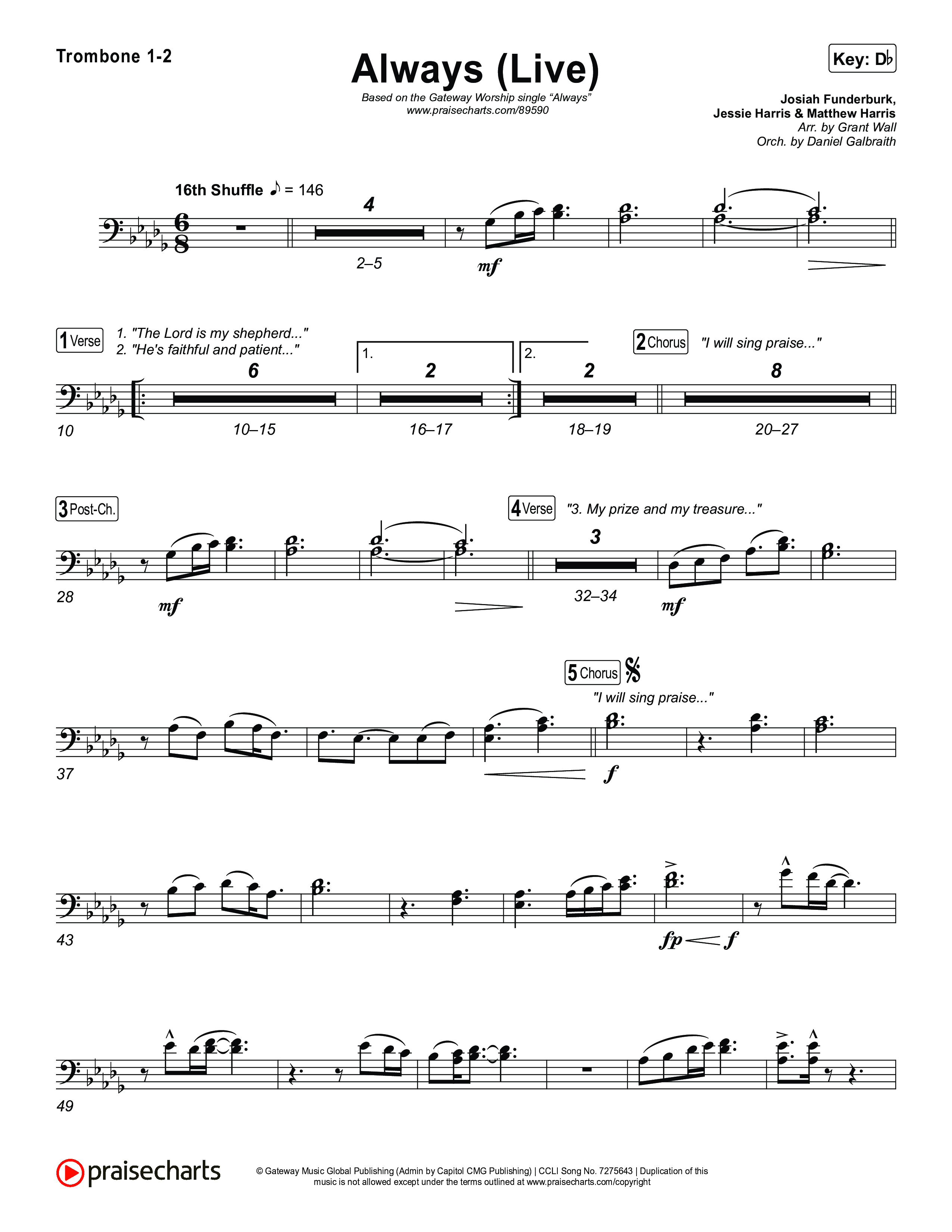 Always (Live) Trombone 1,2 (Gateway Worship)