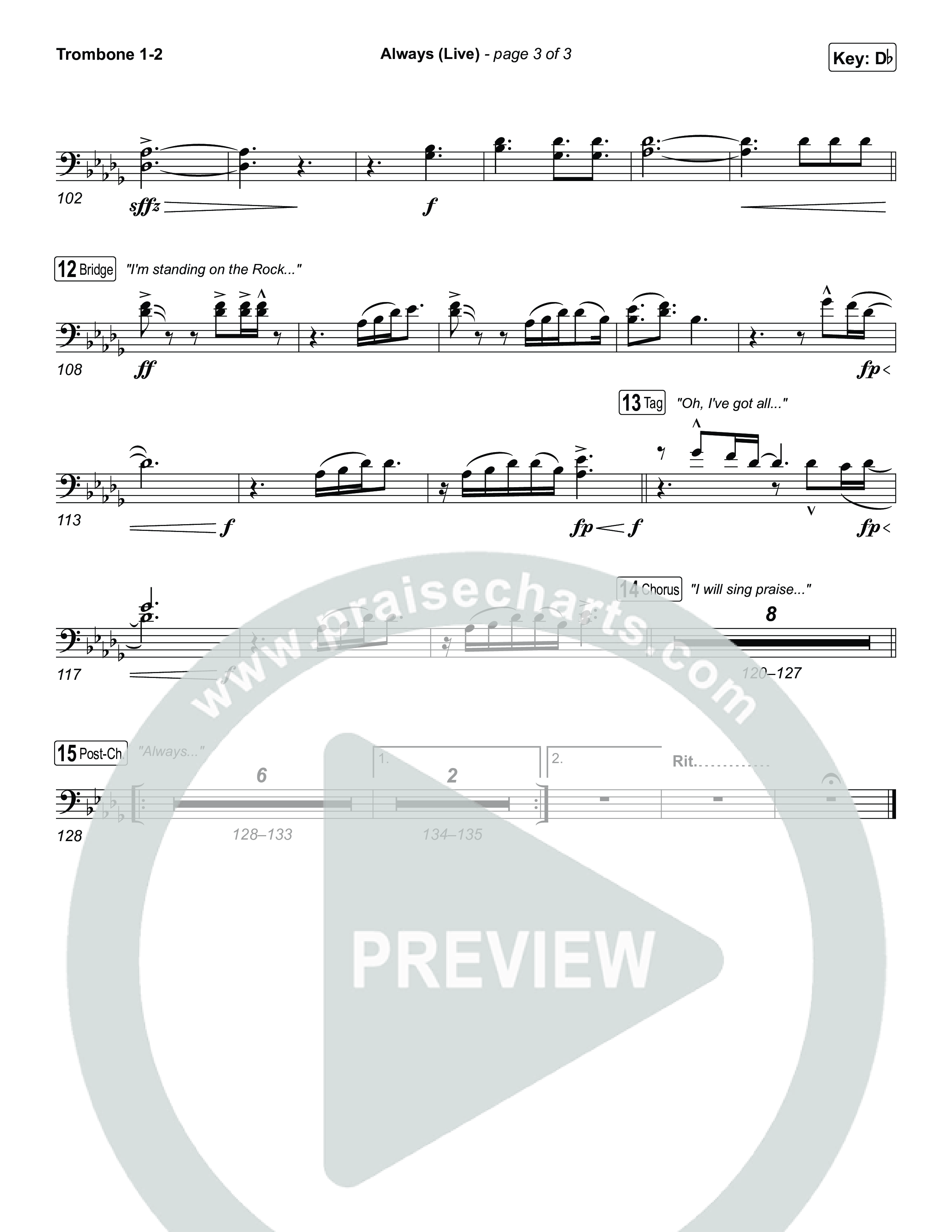 Always (Live) Trombone 1,2 (Gateway Worship)