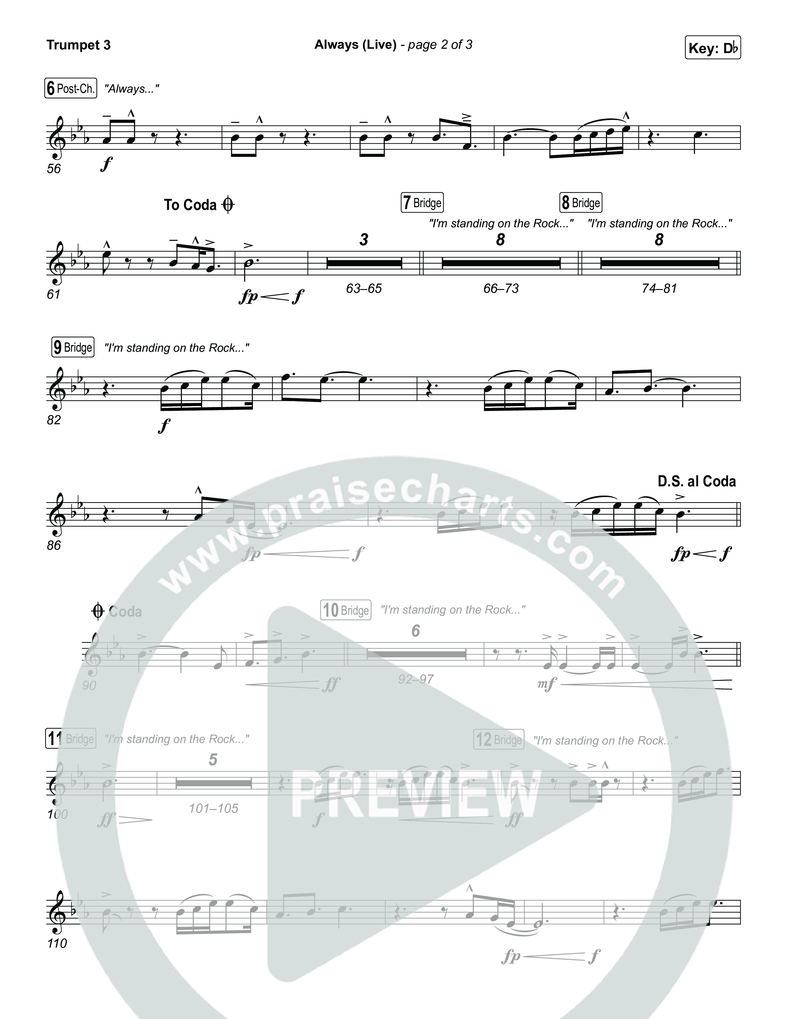 Always (Live) Trumpet 3 (Gateway Worship)