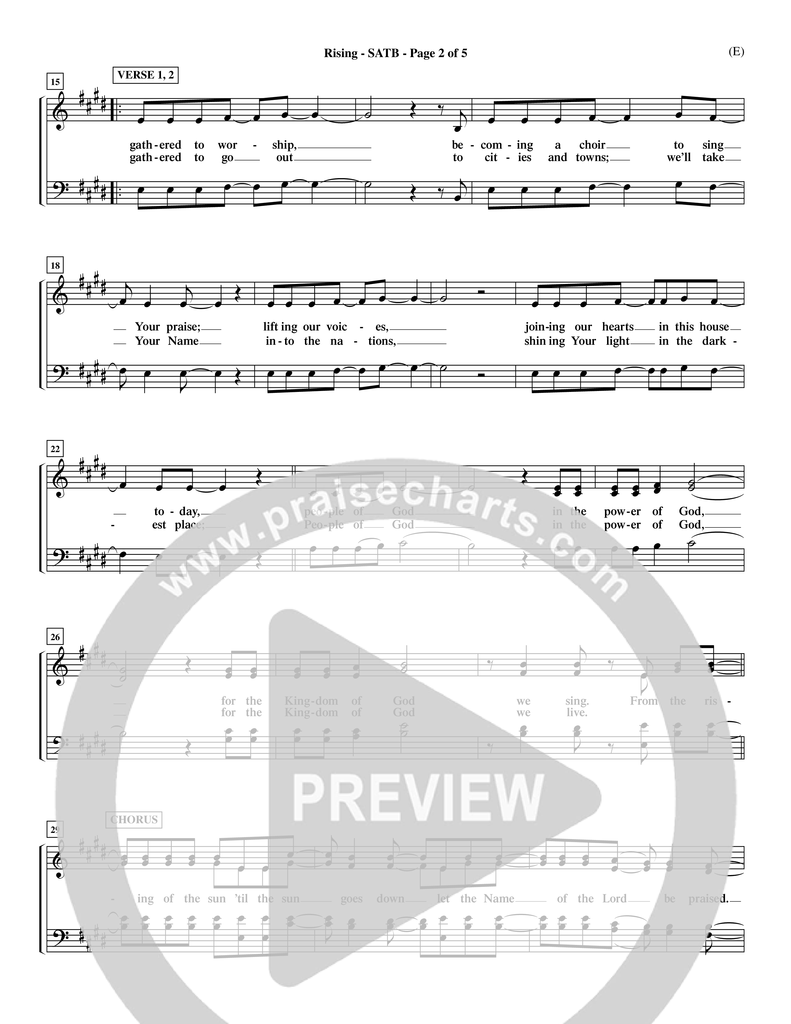Rising (Choral Anthem SATB) Choir Sheet (SATB) (Word Music Choral / Arr. David Shipps)