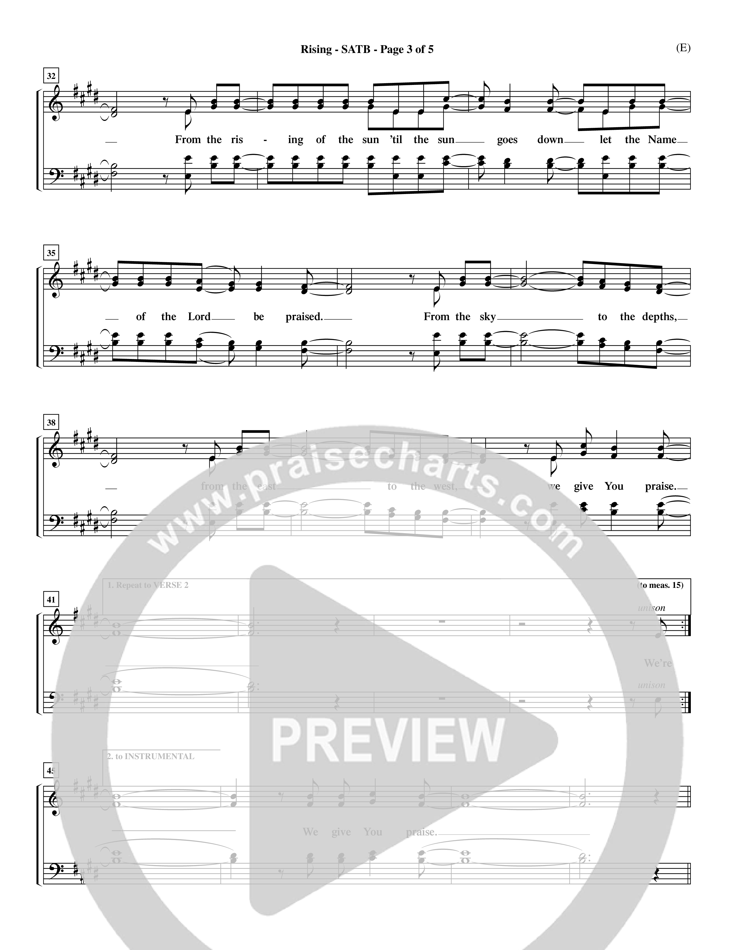 Rising (Choral Anthem SATB) Choir Sheet (SATB) (Word Music Choral / Arr. David Shipps)