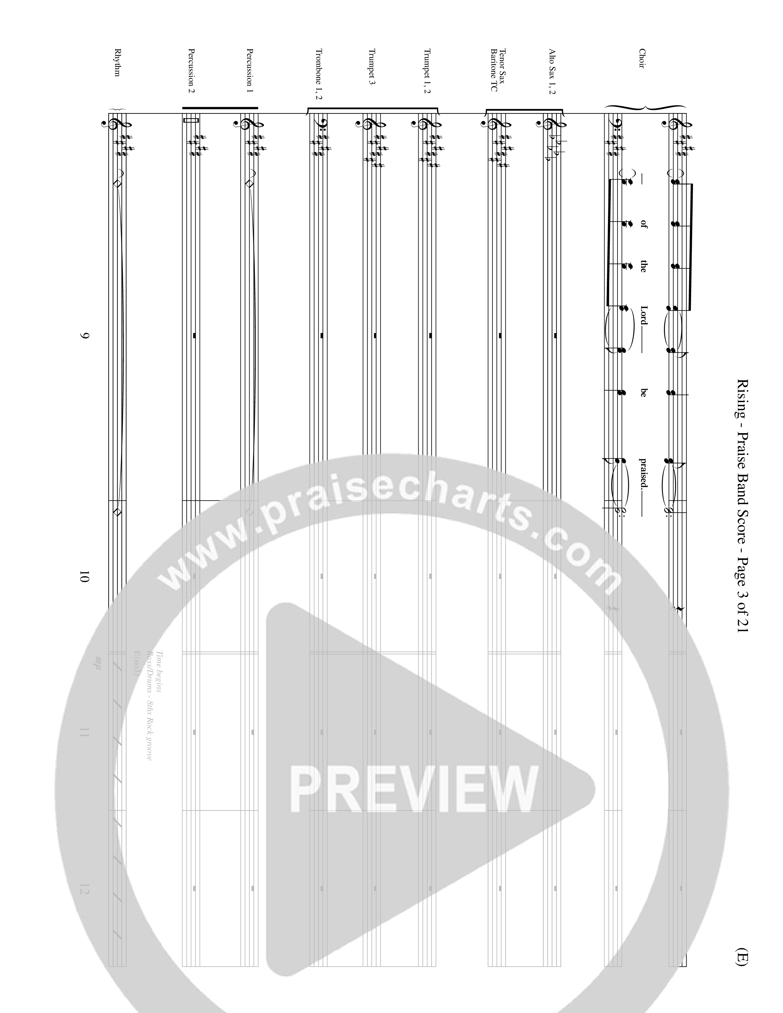 Rising (Choral Anthem SATB) PraiseBand (incl. Brass) (Word Music Choral / Arr. David Shipps)