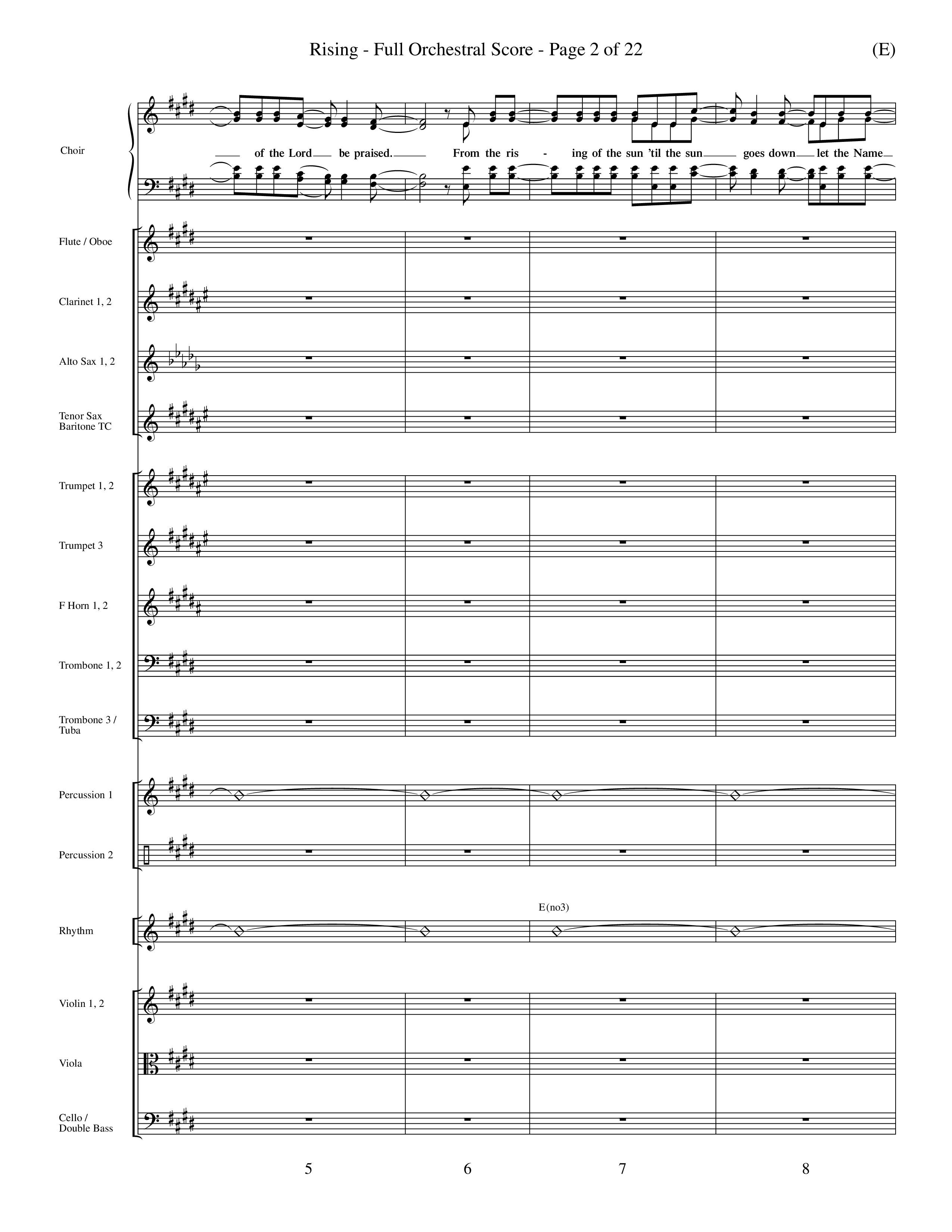 Rising (Choral Anthem SATB) Orchestration (Word Music Choral / Arr. David Shipps)