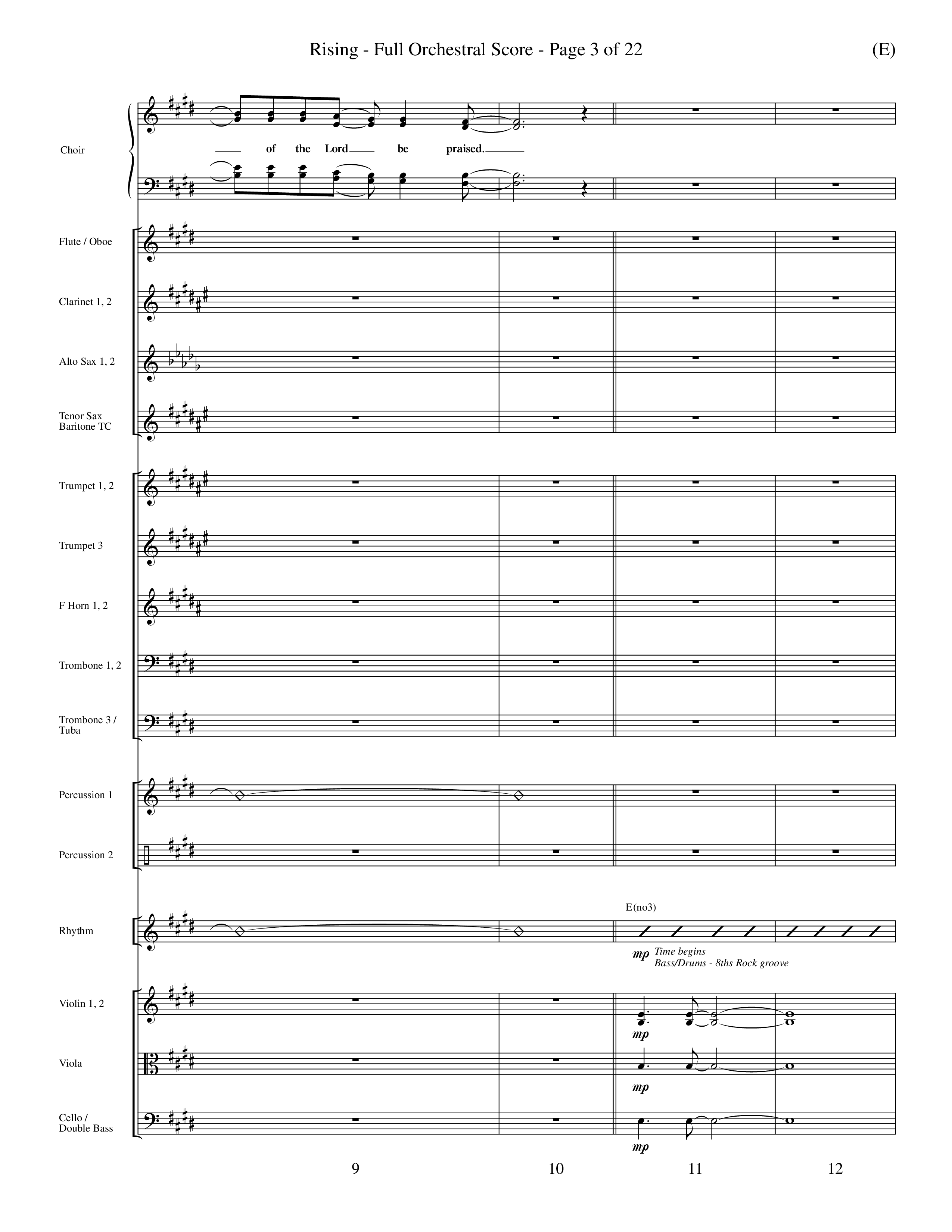 Rising (Choral Anthem SATB) Orchestration (Word Music Choral / Arr. David Shipps)
