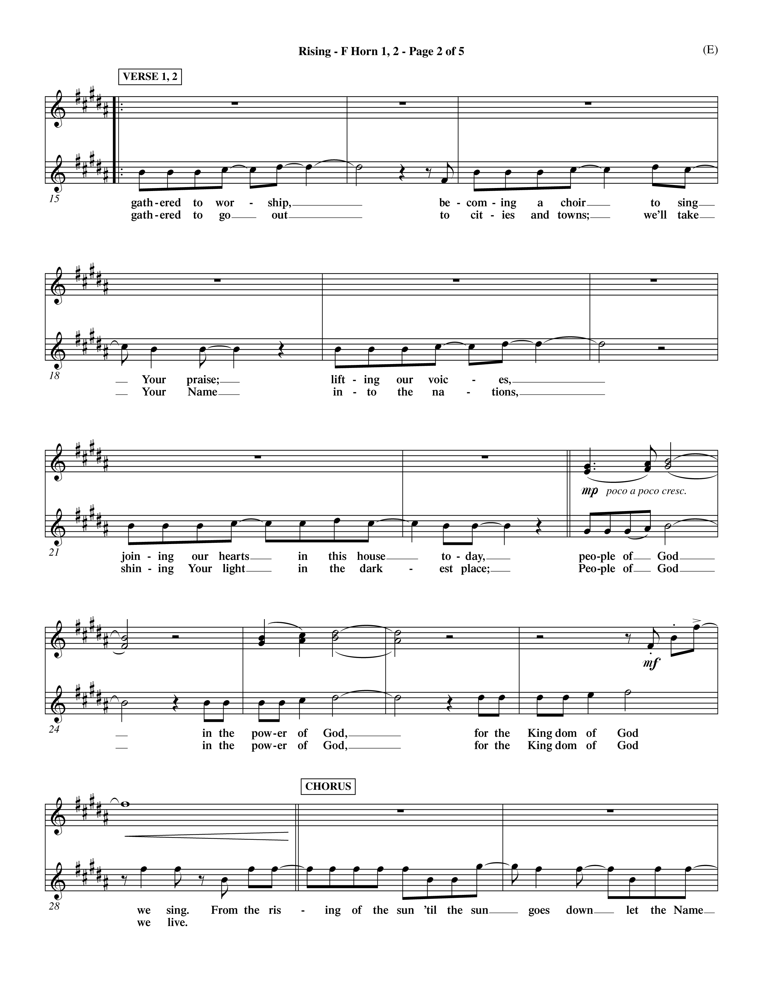 Rising (Choral Anthem SATB) French Horn (Word Music Choral / Arr. David Shipps)