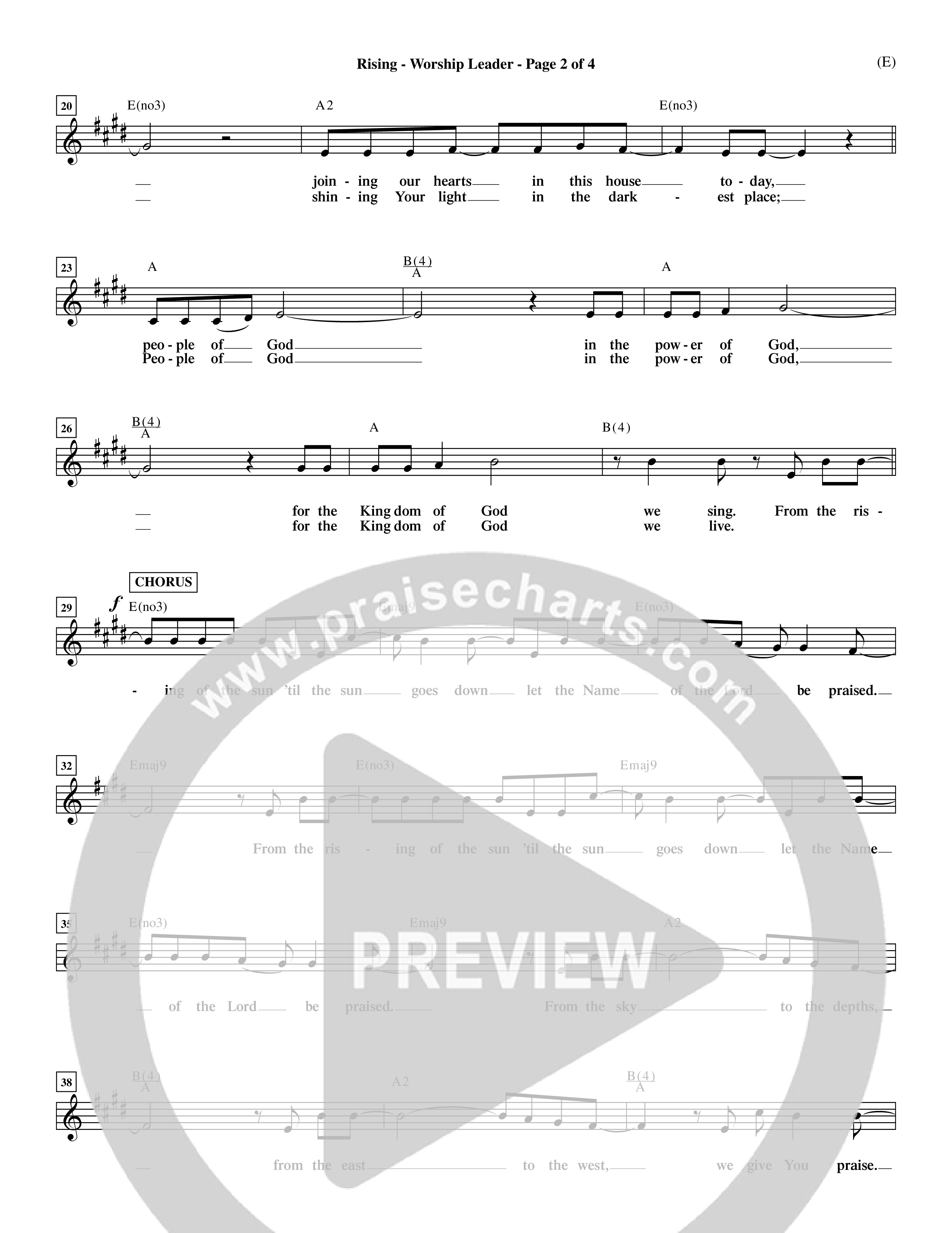 Rising (Choral Anthem SATB) Rhythm Pack (Word Music Choral / Arr. David Shipps)