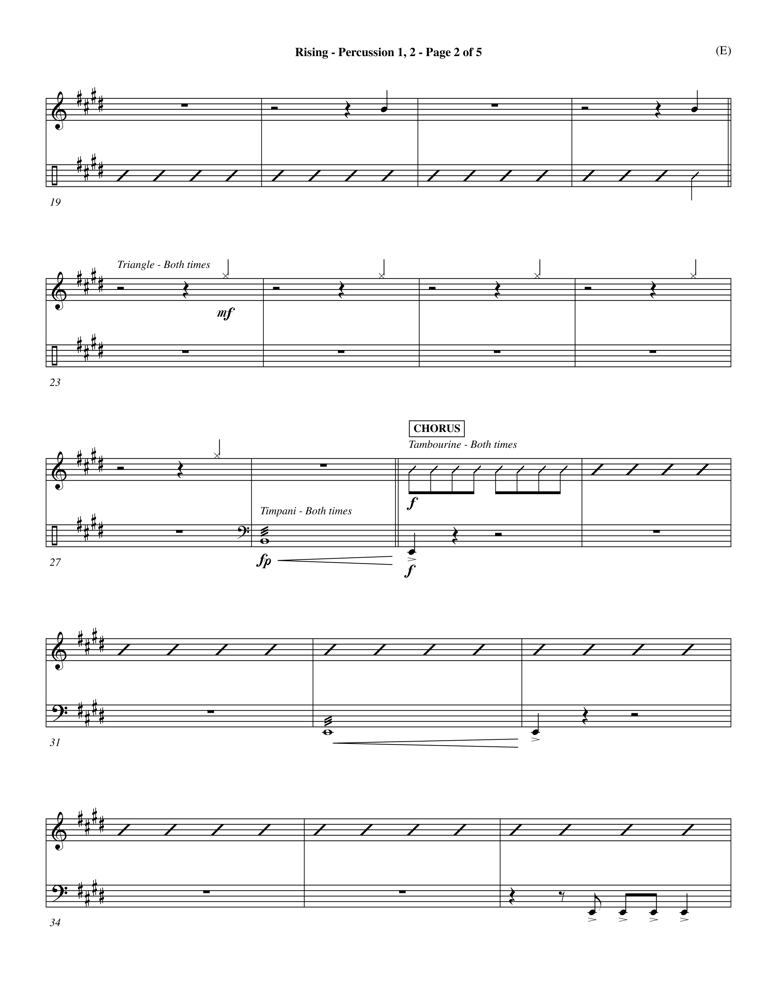 Rising (Choral Anthem SATB) Percussion 1/2 (Word Music Choral / Arr. David Shipps)