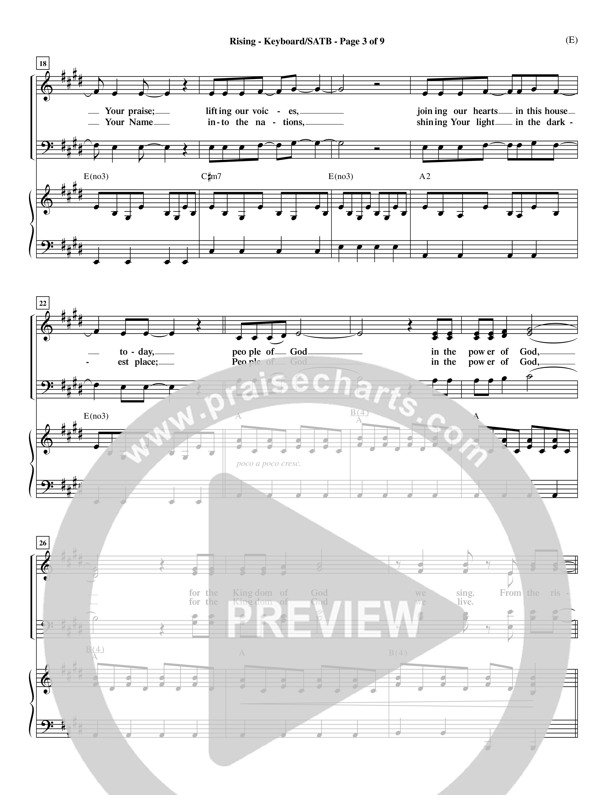 Rising (Choral Anthem SATB) Keyboard/Vocal (SATB) (Word Music Choral / Arr. David Shipps)