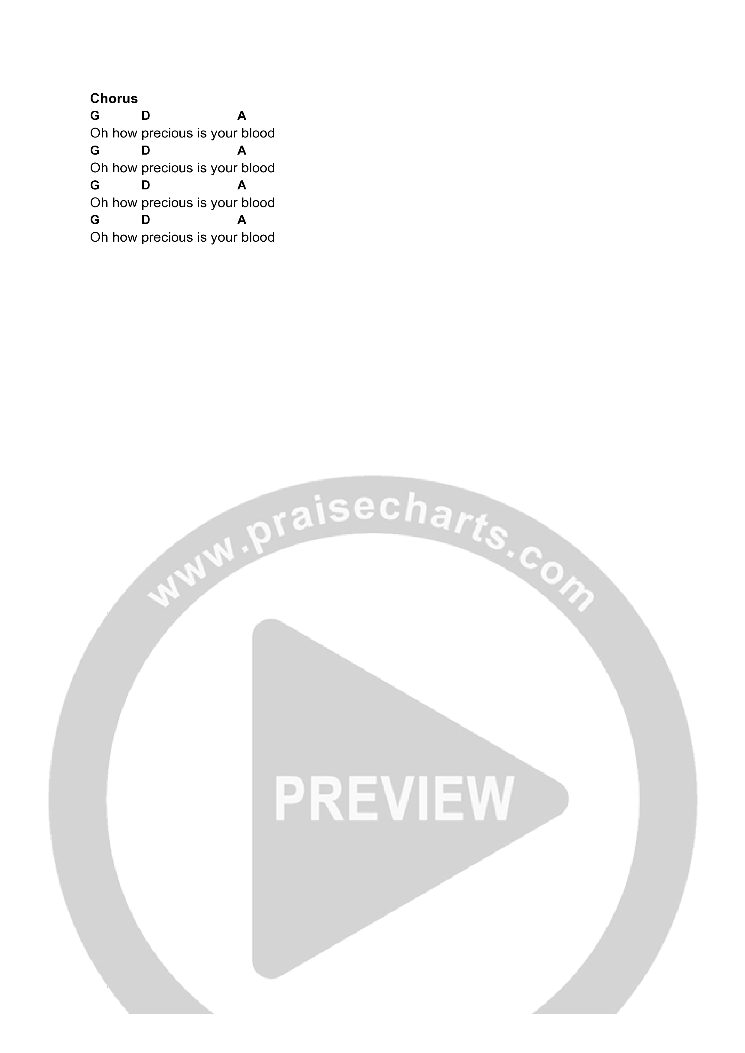 Blood Is Greater Chord Chart (Freedom Church)