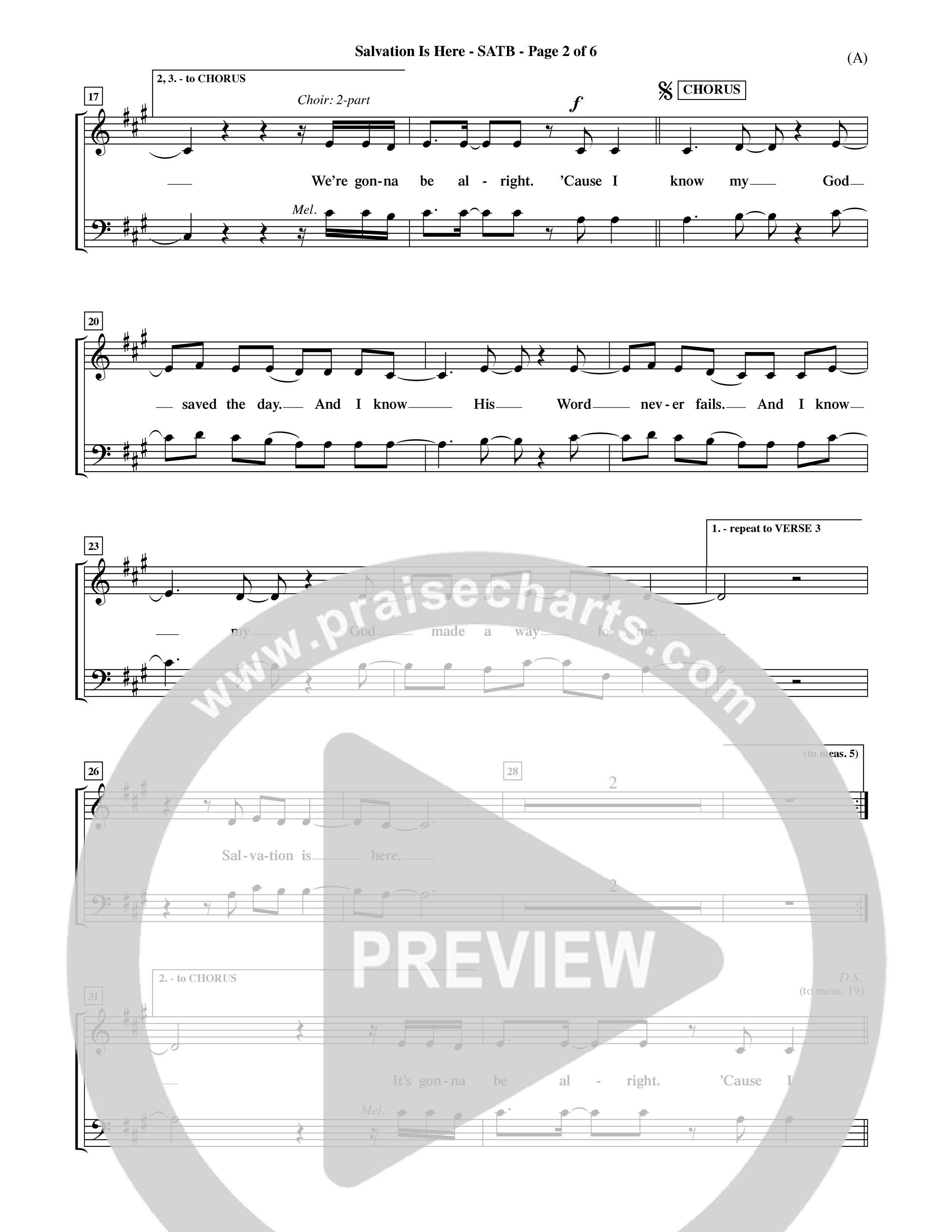 Salvation Is Here (Choral Anthem SATB) Choir Sheet (SATB) (Word Music Choral / Arr. Terry Winch)