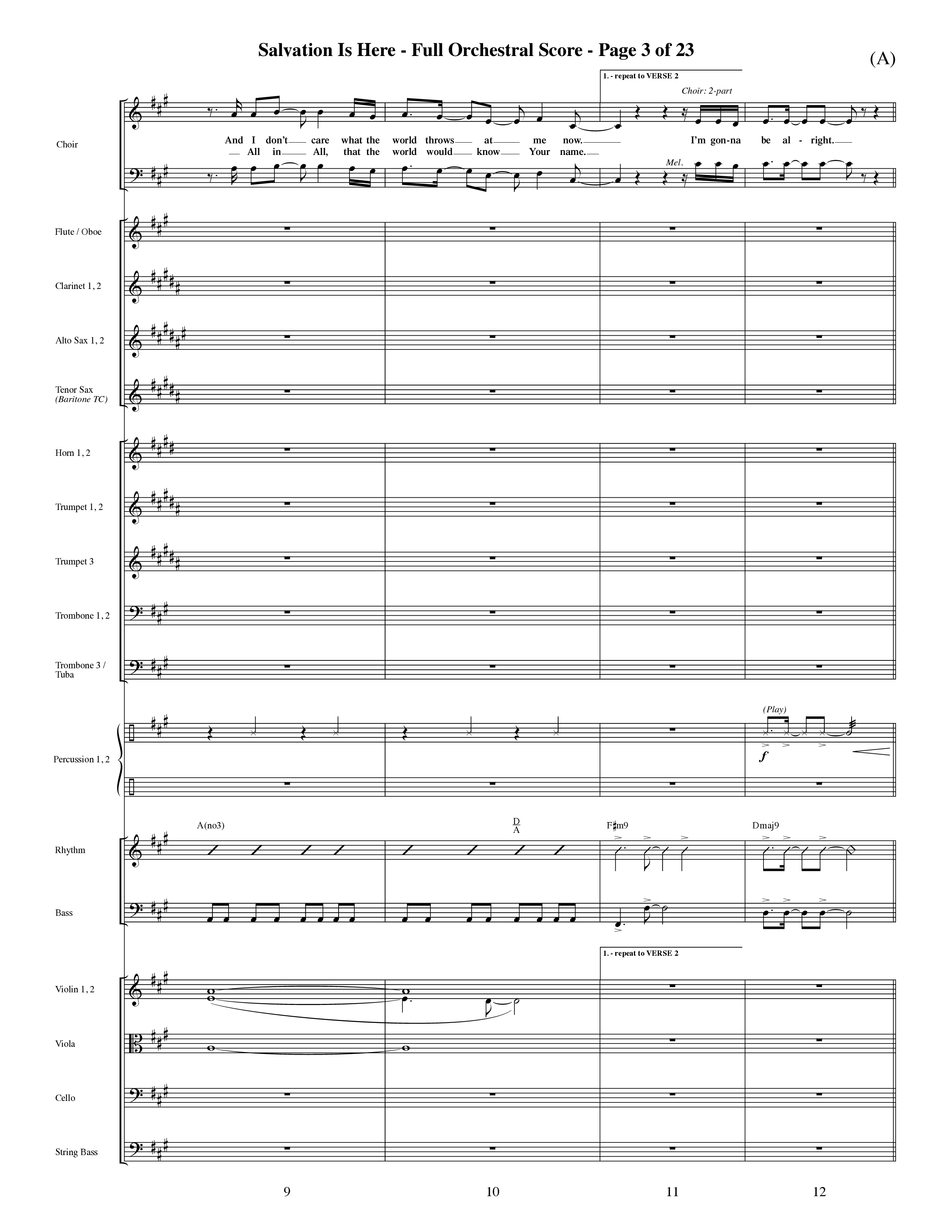 Salvation Is Here (Choral Anthem SATB) Orchestration (Word Music Choral / Arr. Terry Winch)