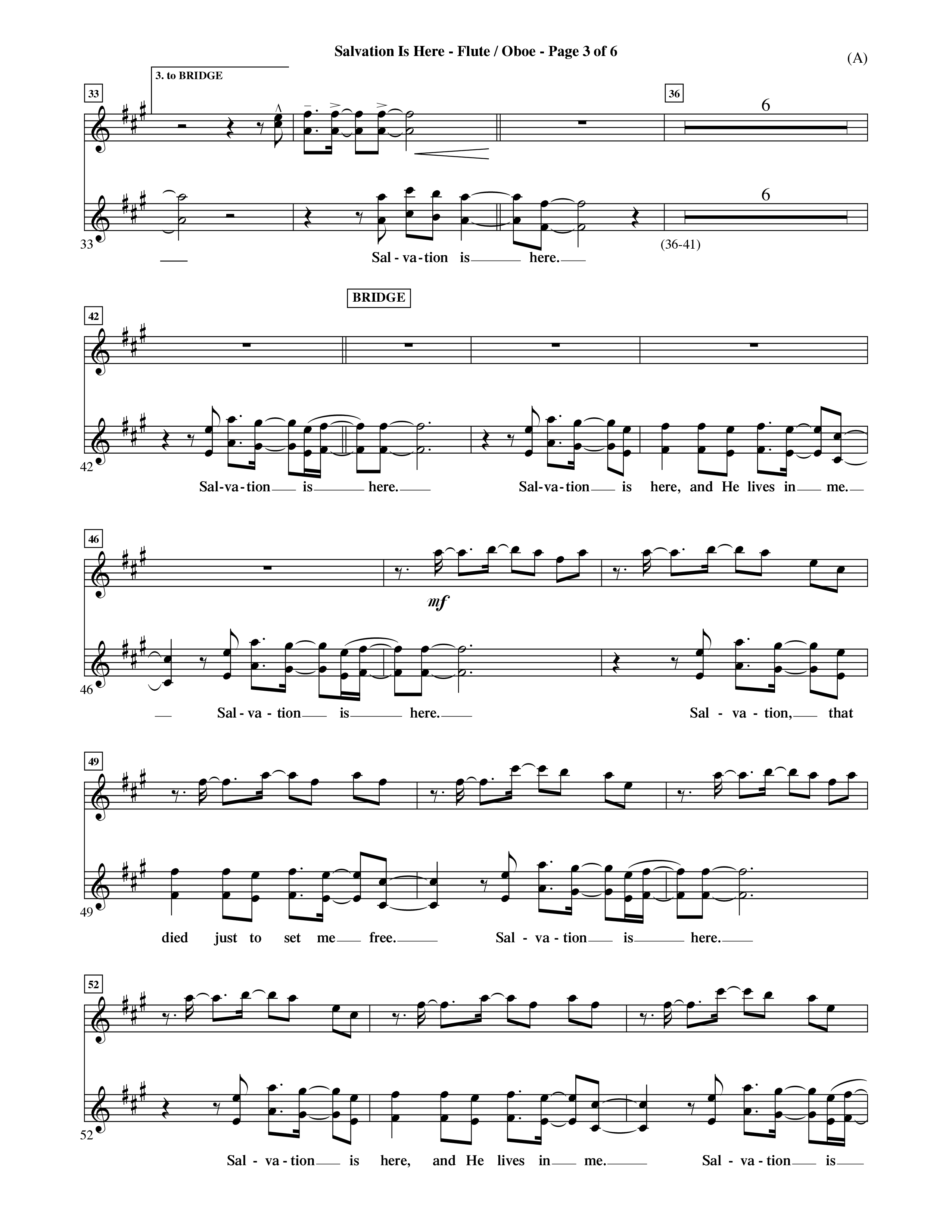 Salvation Is Here (Choral Anthem SATB) Flute/Oboe (Word Music Choral / Arr. Terry Winch)